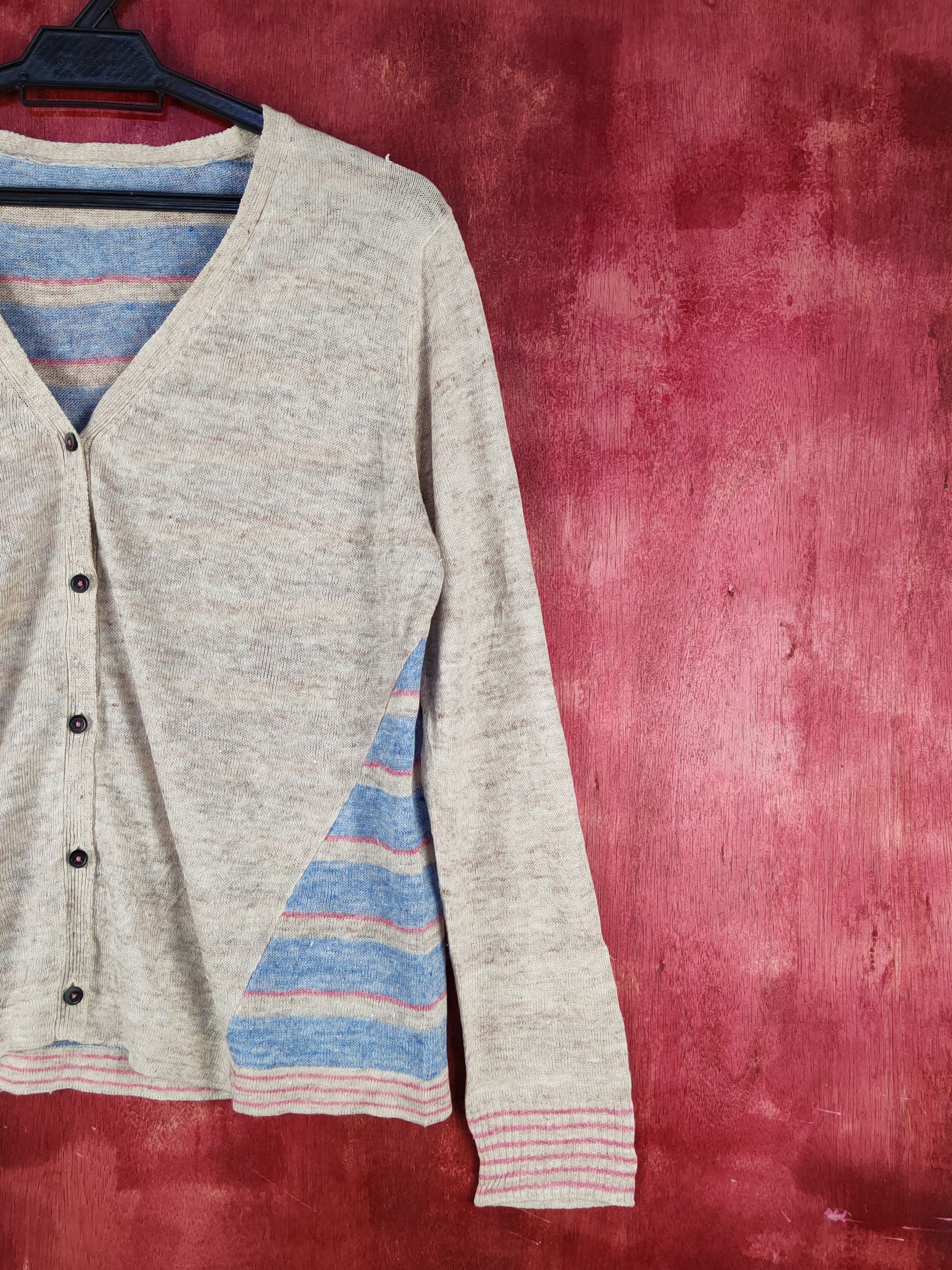 Japanese Brand Eglantine Blue/Gray Knitwear Cardigan #S1078 Size M / US 6-8 / IT 42-44 - 4 Thumbnail