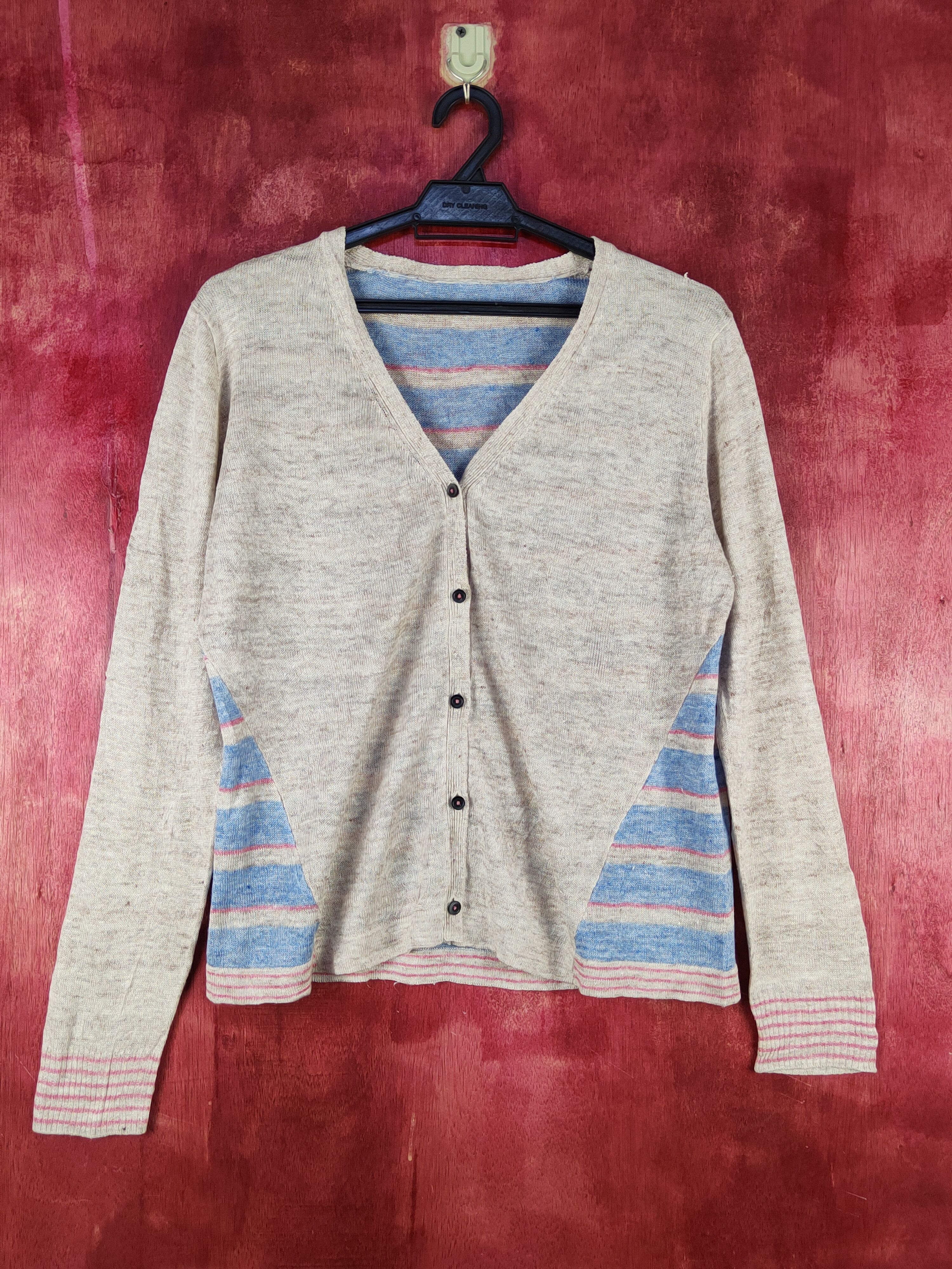 Japanese Brand Eglantine Blue/Gray Knitwear Cardigan #S1078 Size M / US 6-8 / IT 42-44 - 1 Thumbnail