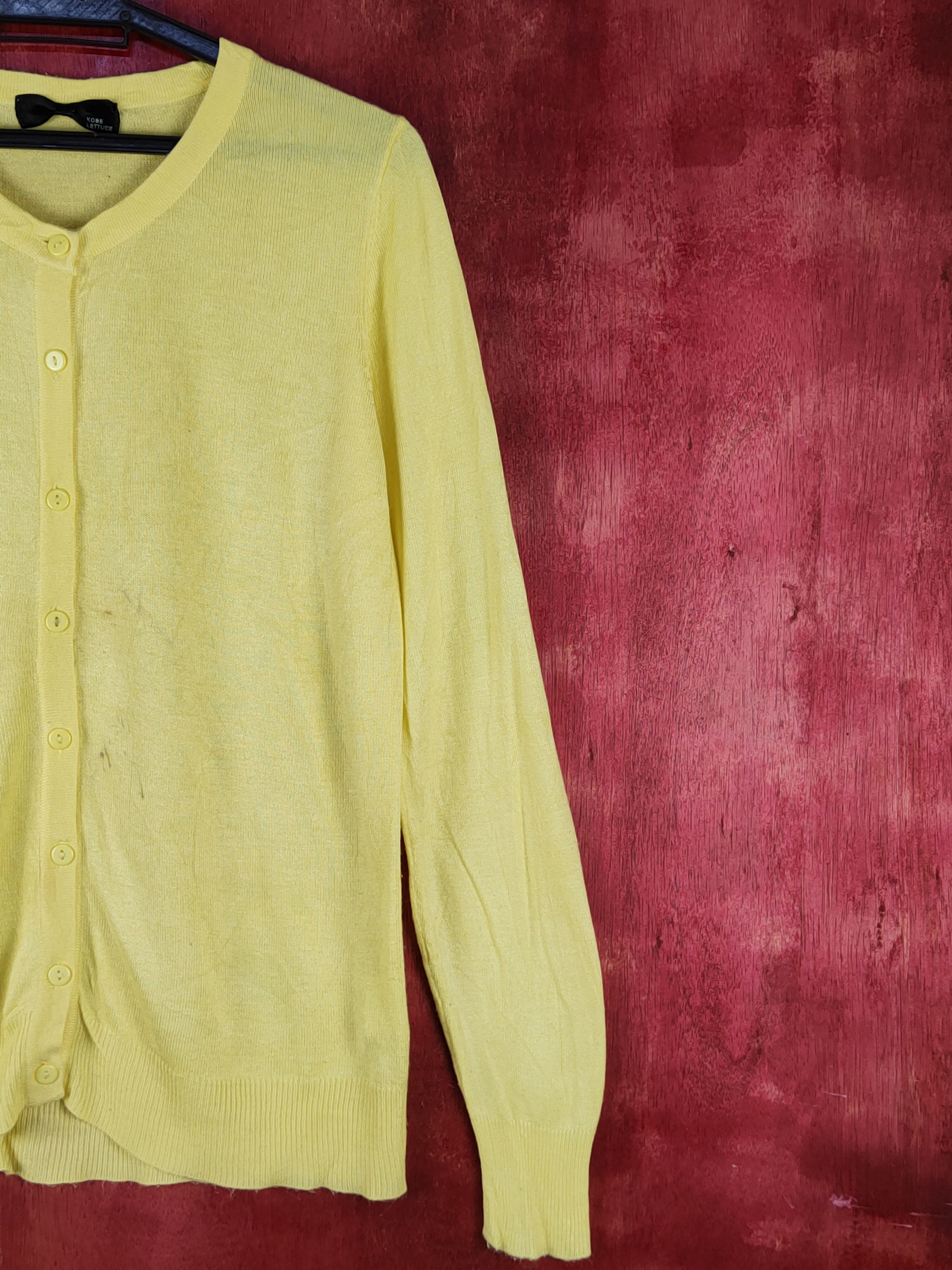 Japanese Brand Kobe Lettuce Yellow Knitwear Cardigan #S1079 Size M / US 6-8 / IT 42-44 - 4 Thumbnail