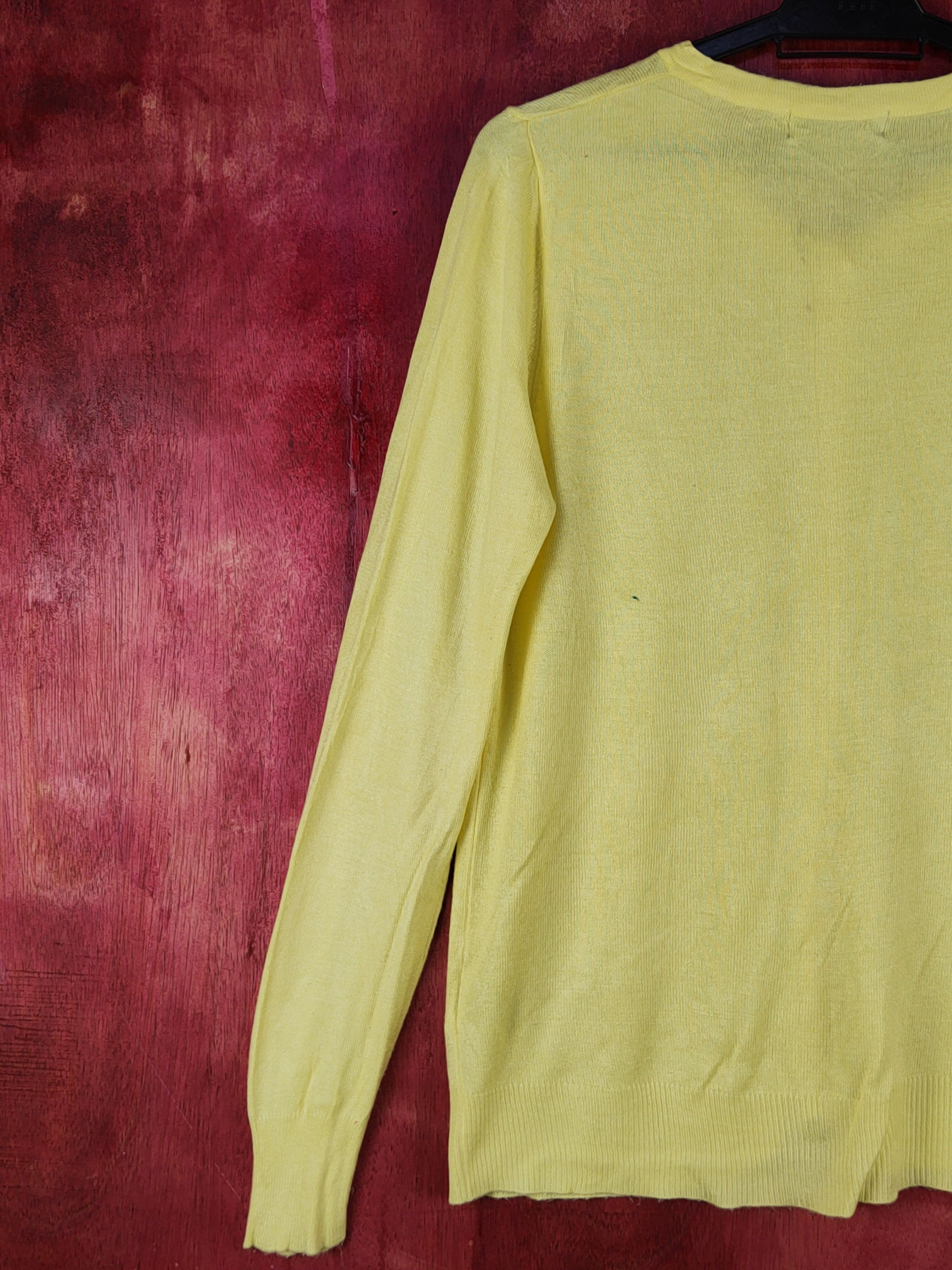 Japanese Brand Kobe Lettuce Yellow Knitwear Cardigan #S1079 Size M / US 6-8 / IT 42-44 - 7 Thumbnail