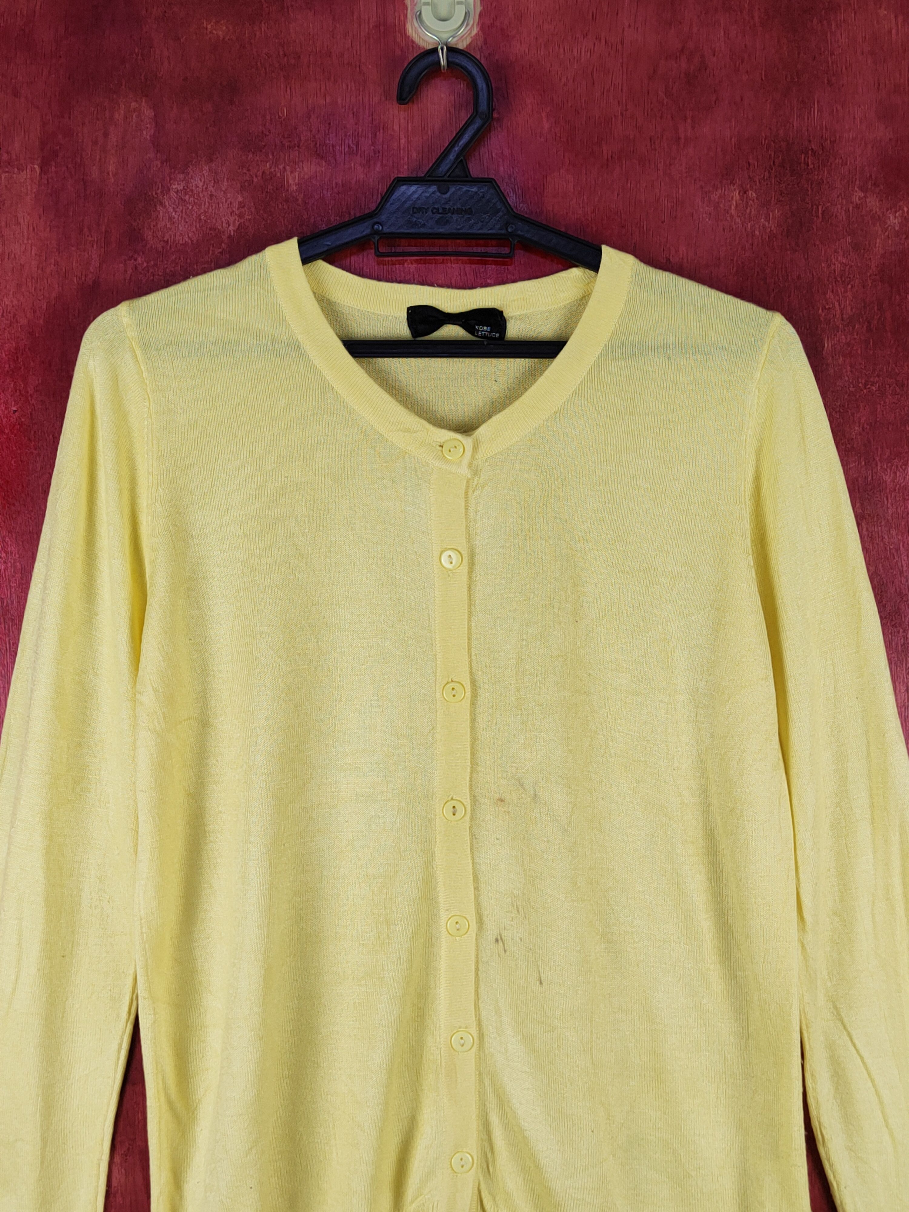 Japanese Brand Kobe Lettuce Yellow Knitwear Cardigan #S1079 Size M / US 6-8 / IT 42-44 - 2 Thumbnail