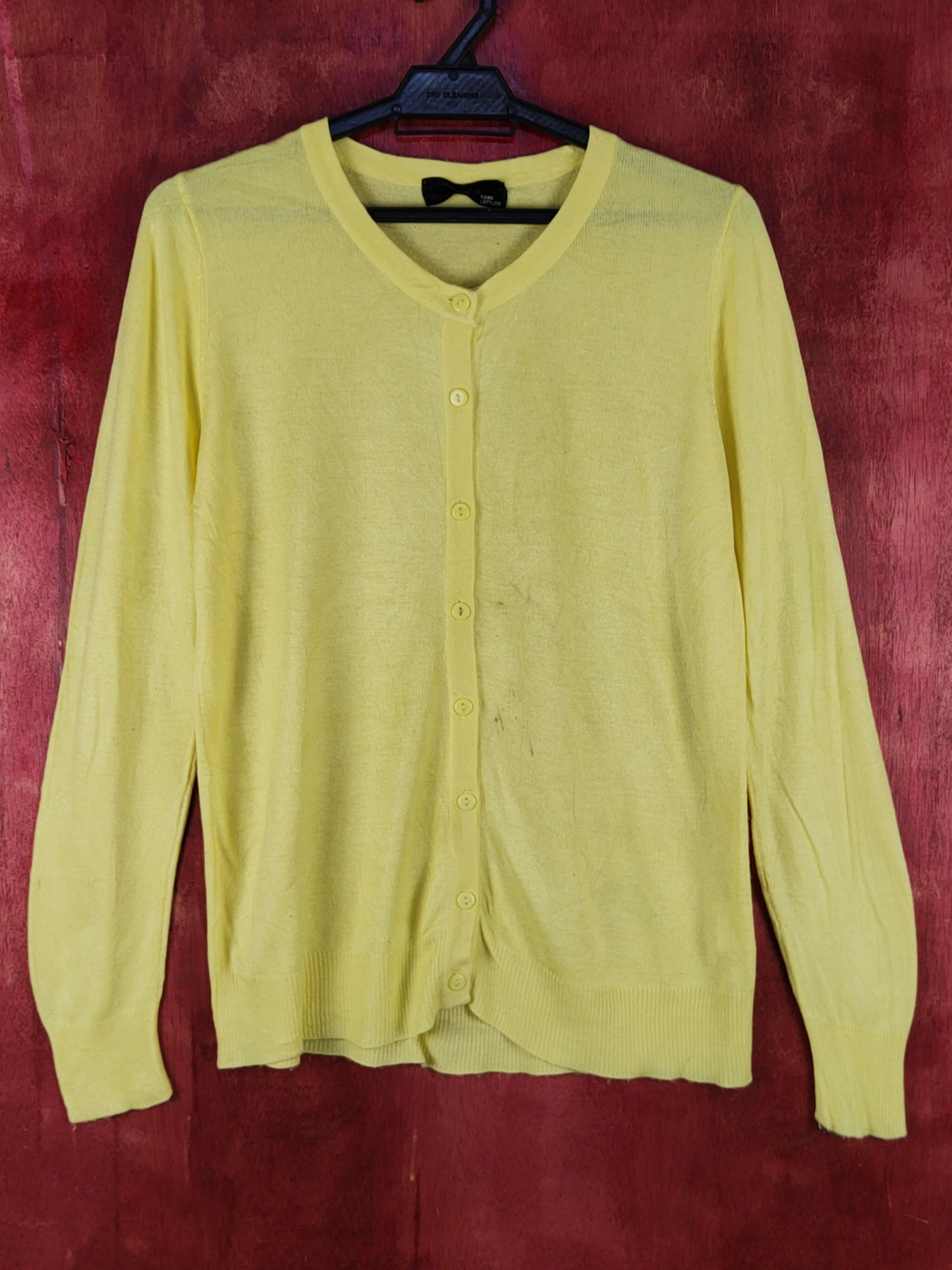 Japanese Brand Kobe Lettuce Yellow Knitwear Cardigan #S1079 Size M / US 6-8 / IT 42-44 - 1 Thumbnail