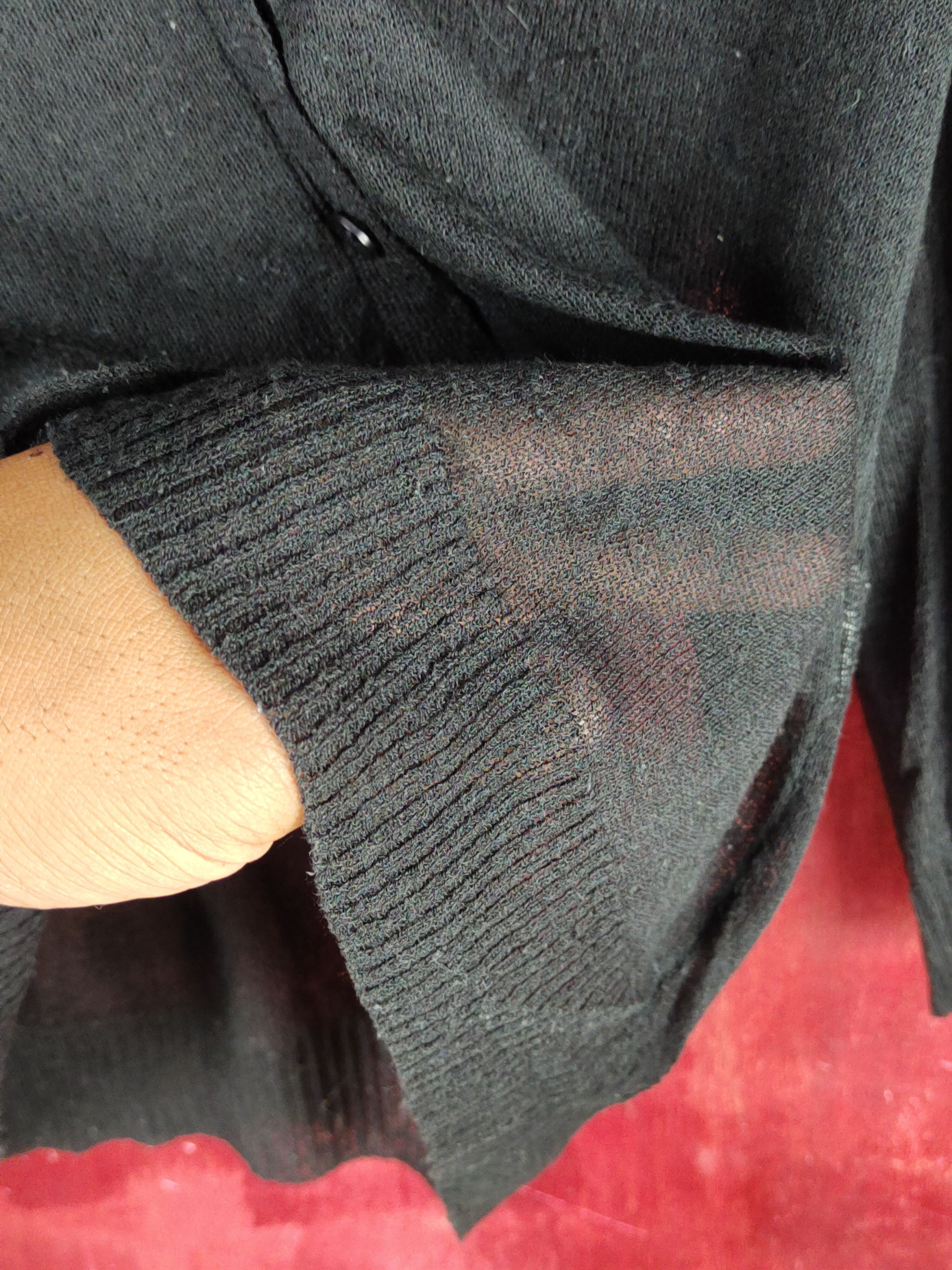 Japanese Brand Clef de Sol Black Crochet Meshnet Knitwear Cardigan #S1080 Size S / US 4 / IT 40 - 9 Thumbnail