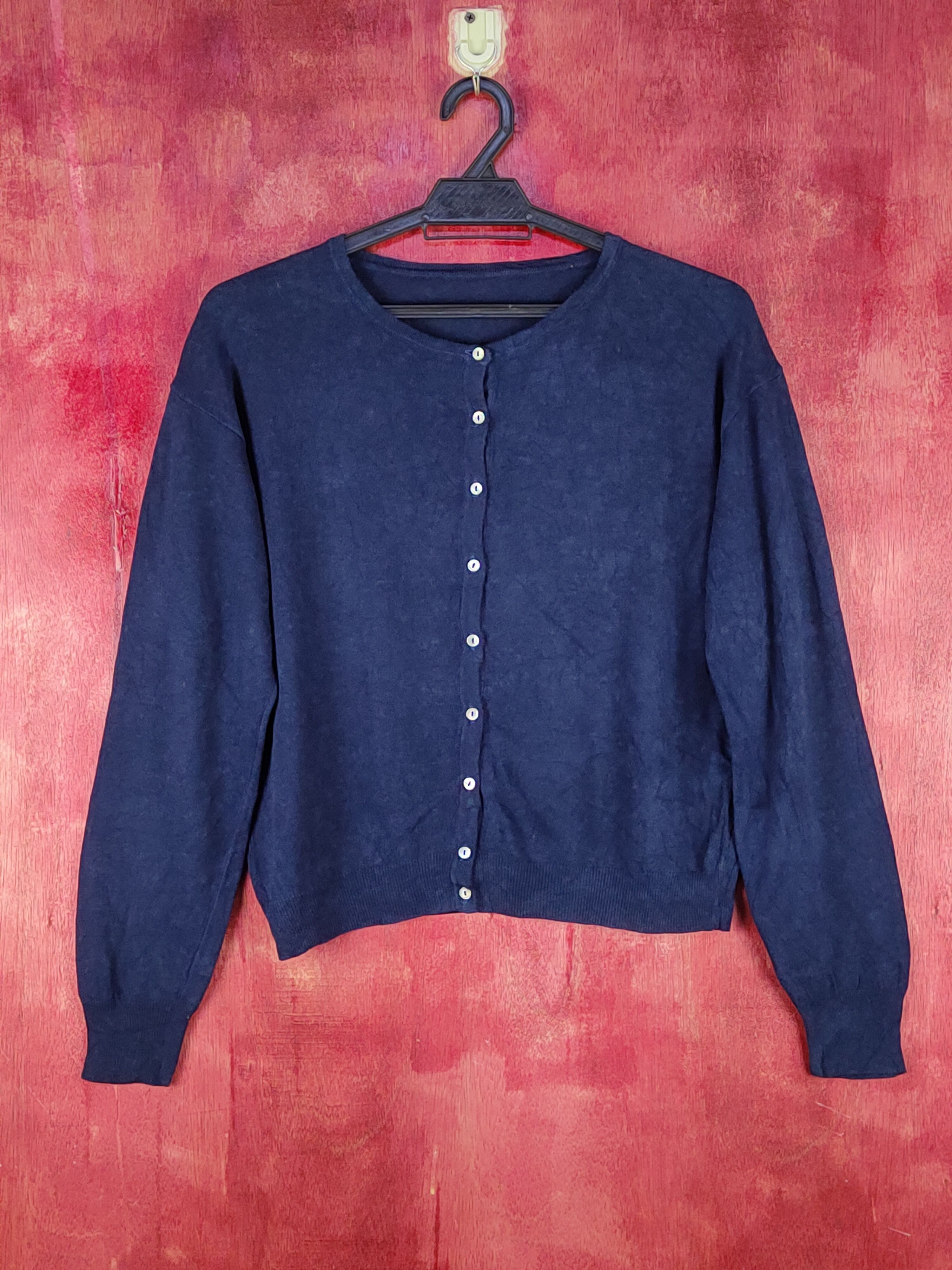 Japanese Brand Earth Mucis & Ecology Navy Knitwear Crop Tops #S1082 Size M / US 6-8 / IT 42-44 - 1 Thumbnail