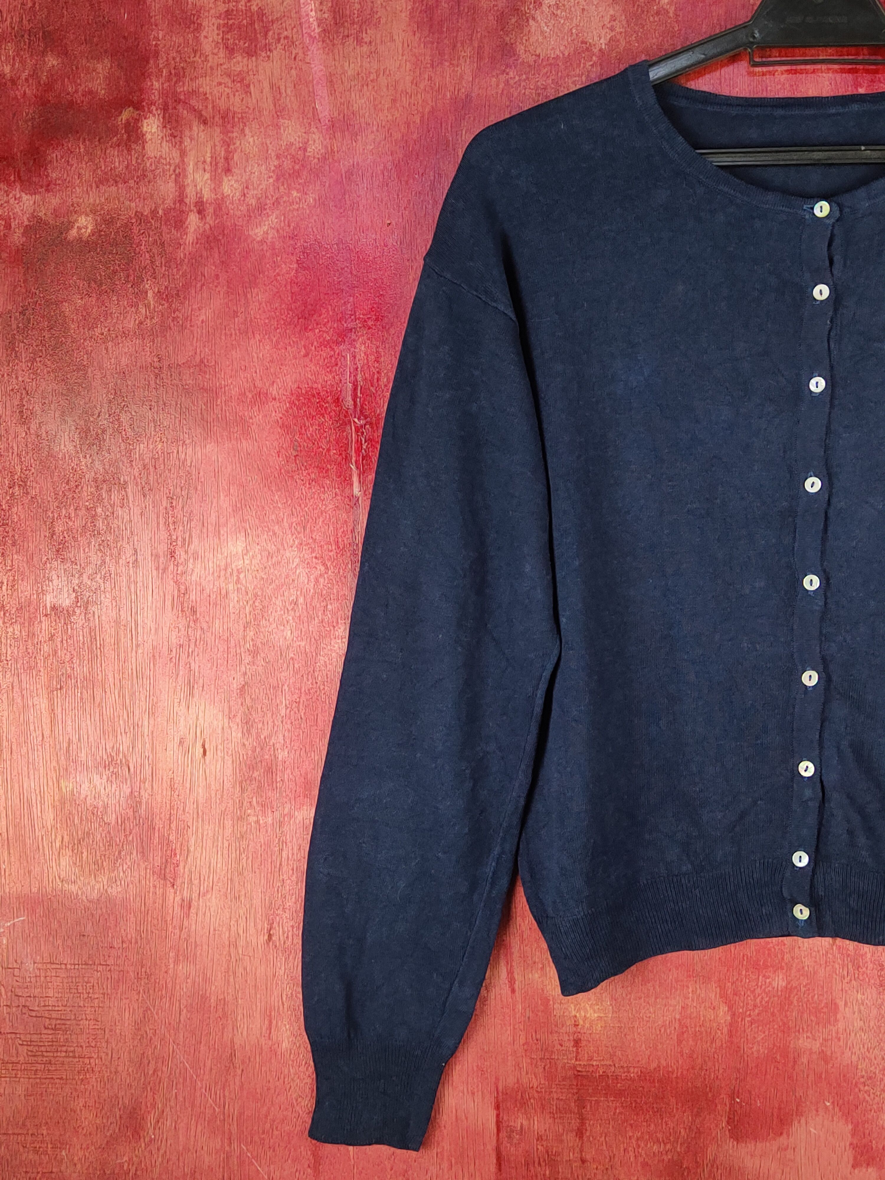 Japanese Brand Earth Mucis & Ecology Navy Knitwear Crop Tops #S1082 Size M / US 6-8 / IT 42-44 - 3 Thumbnail