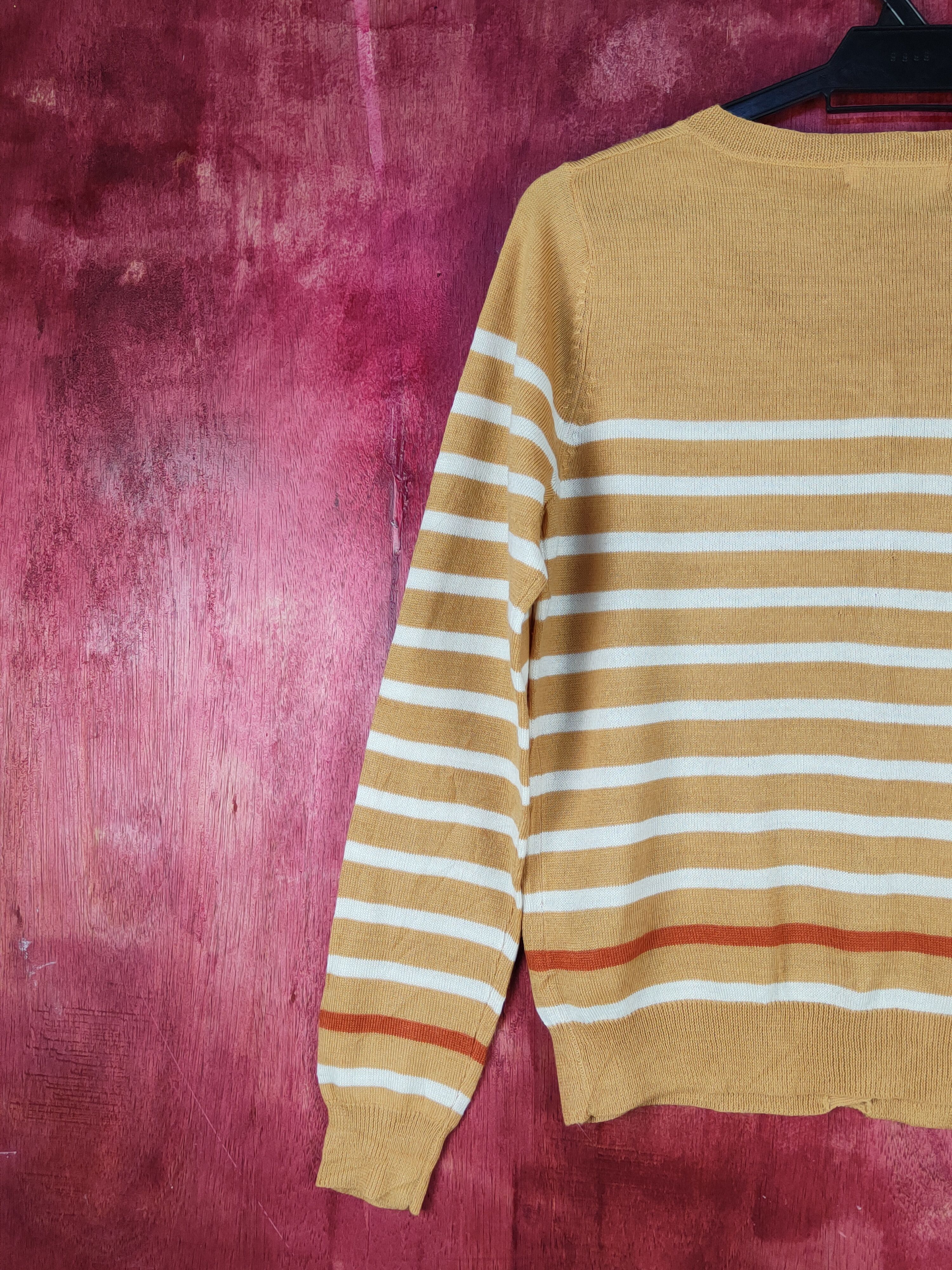Japanese Brand Lowrys Farm Brown Stripe Knitwear Cardigan #S1088 Size M / US 6-8 / IT 42-44 - 6 Thumbnail