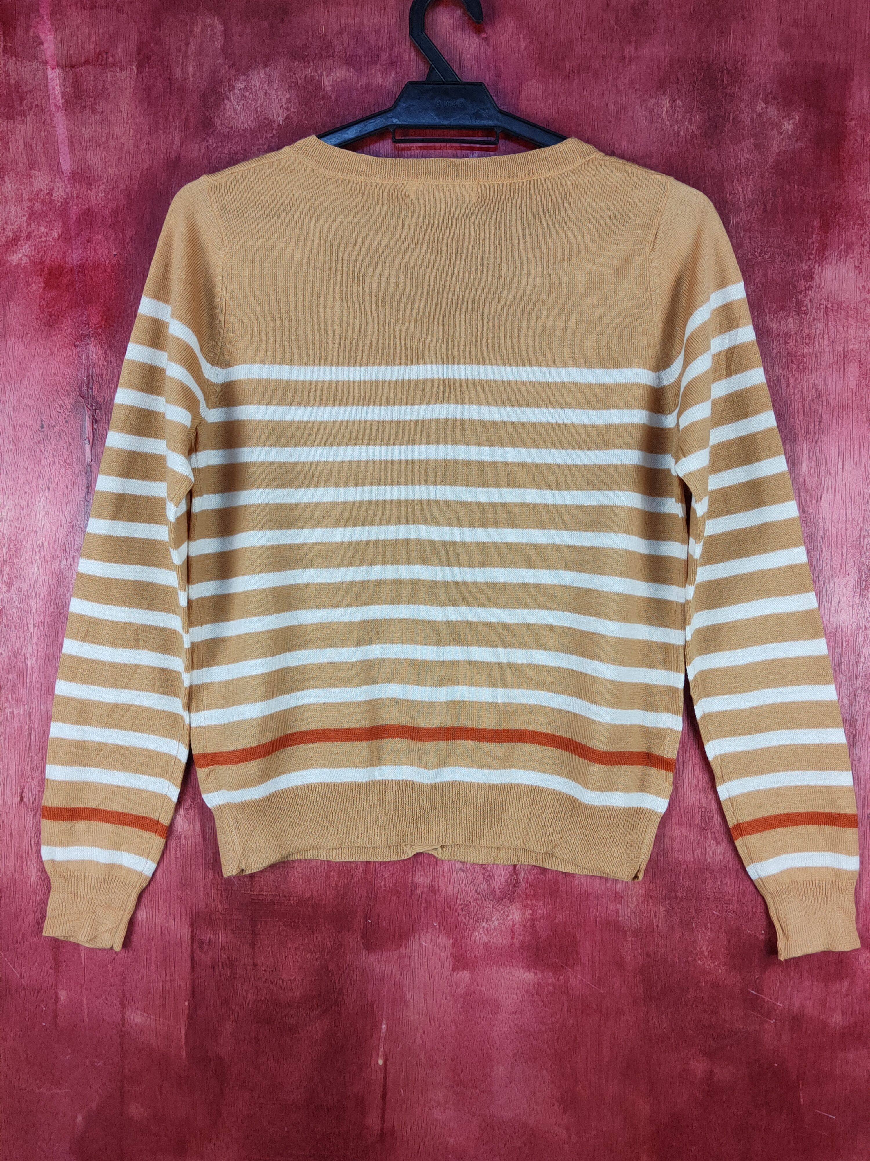 Japanese Brand Lowrys Farm Brown Stripe Knitwear Cardigan #S1088 Size M / US 6-8 / IT 42-44 - 5 Thumbnail