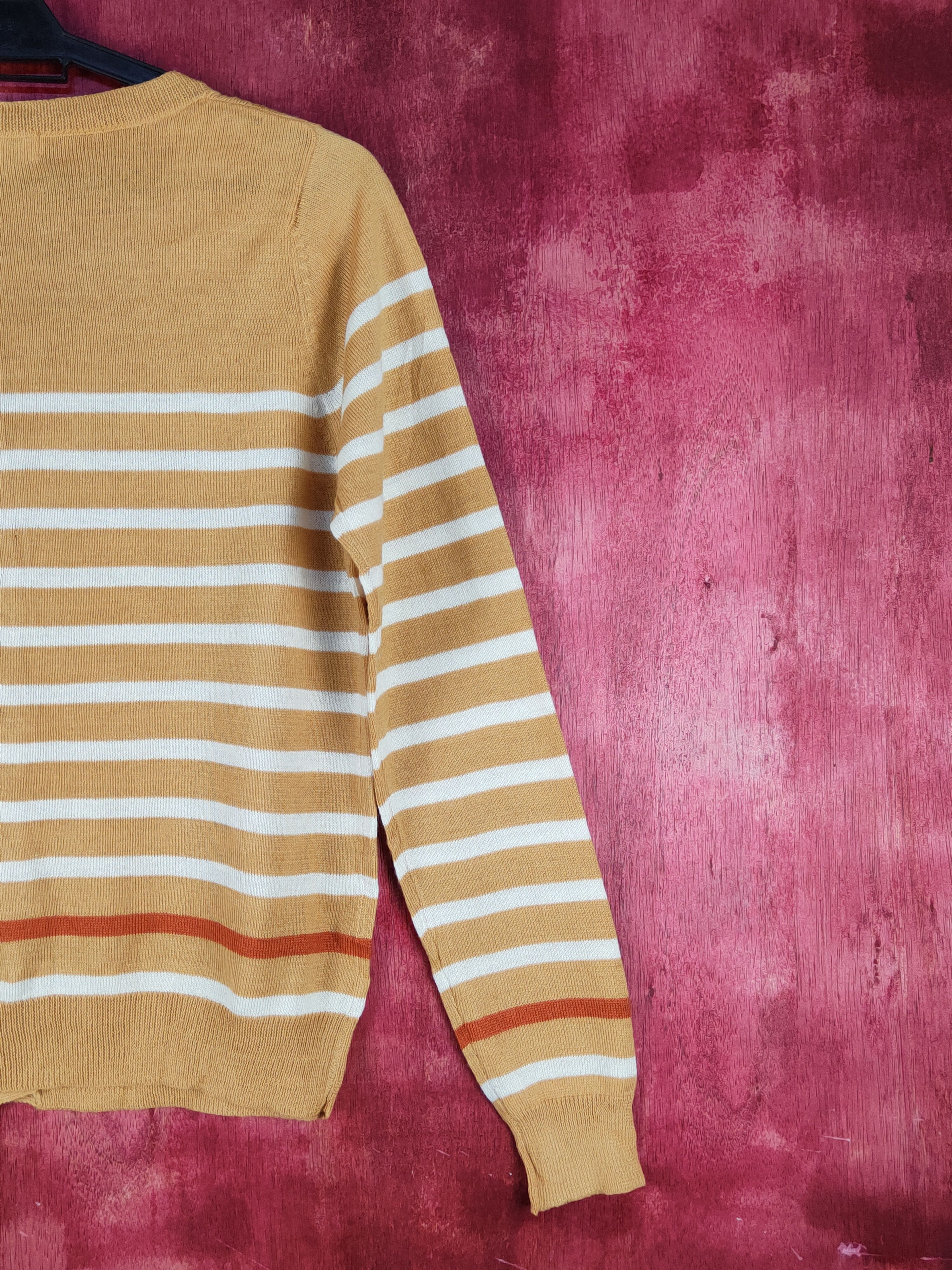 Japanese Brand Lowrys Farm Brown Stripe Knitwear Cardigan #S1088 Size M / US 6-8 / IT 42-44 - 7 Thumbnail