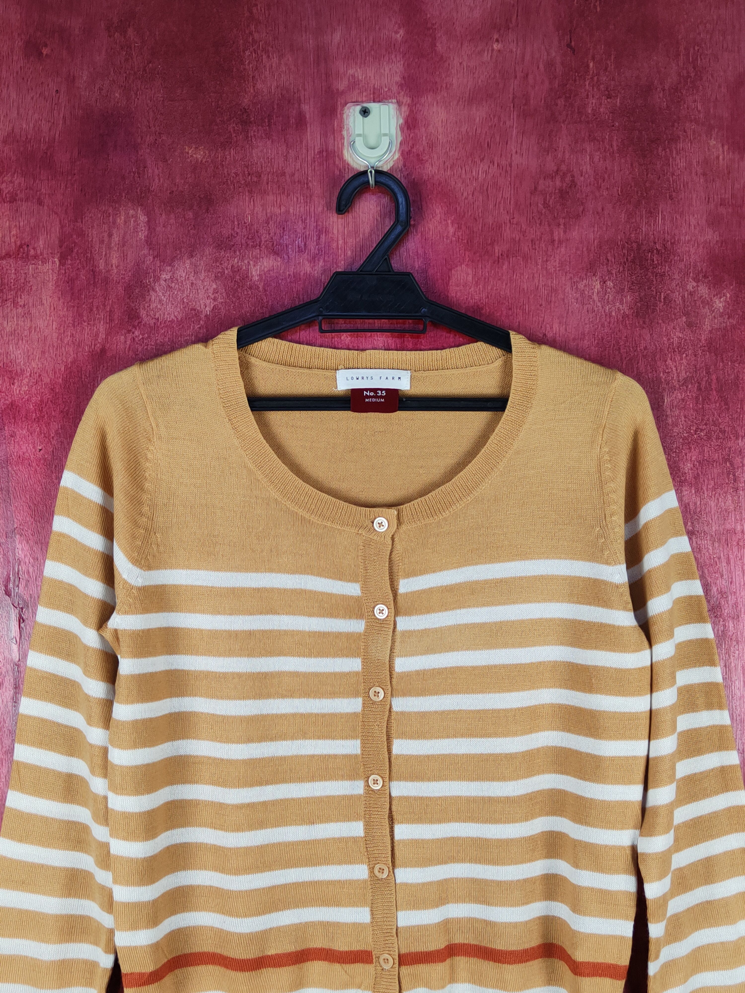 Japanese Brand Lowrys Farm Brown Stripe Knitwear Cardigan #S1088 Size M / US 6-8 / IT 42-44 - 2 Thumbnail