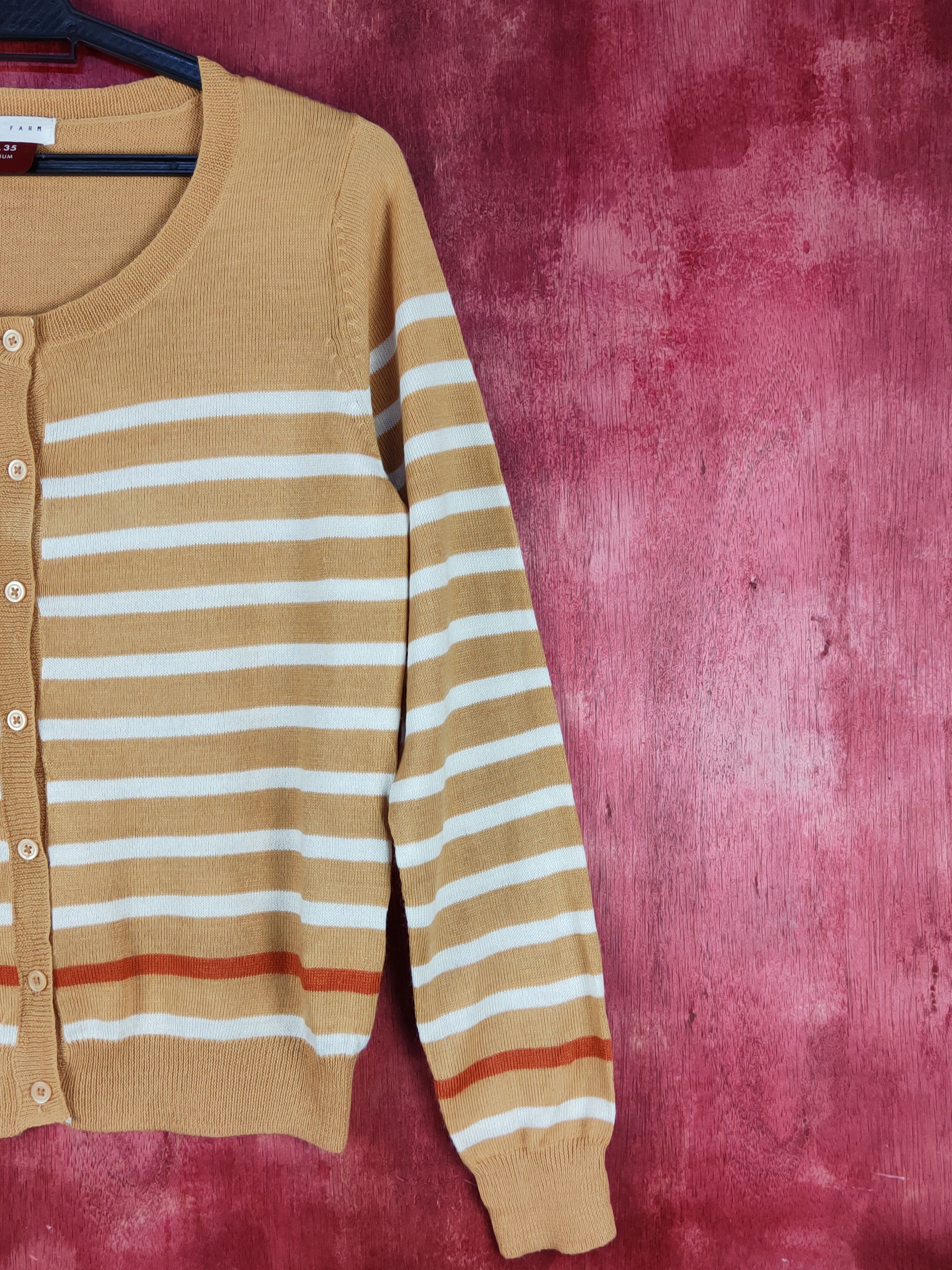 Japanese Brand Lowrys Farm Brown Stripe Knitwear Cardigan #S1088 Size M / US 6-8 / IT 42-44 - 4 Thumbnail