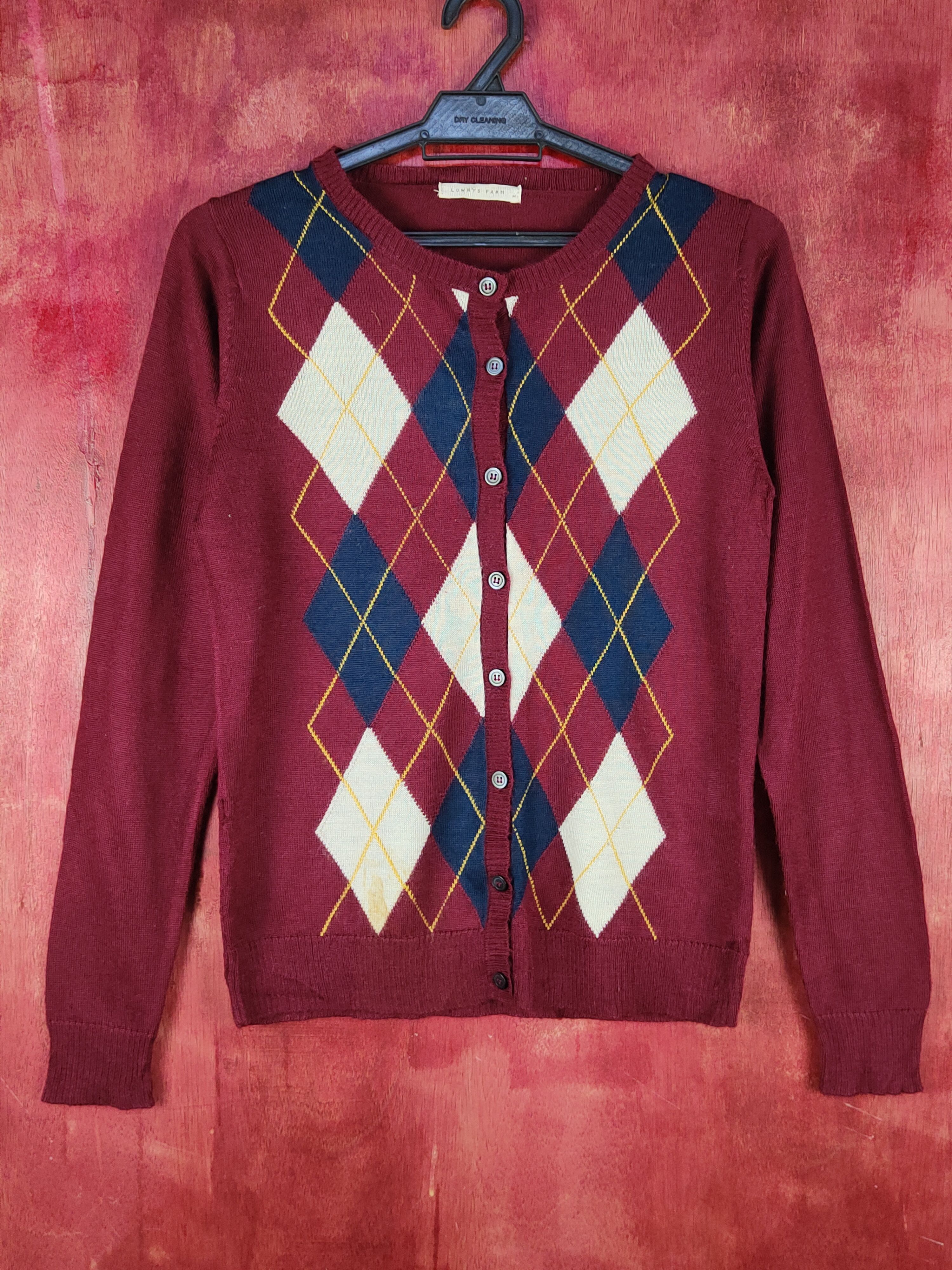 Japanese Brand Lowrys Farm Dark Purple Knitwear Cardigan #S1089 Size M / US 6-8 / IT 42-44 - 1 Thumbnail