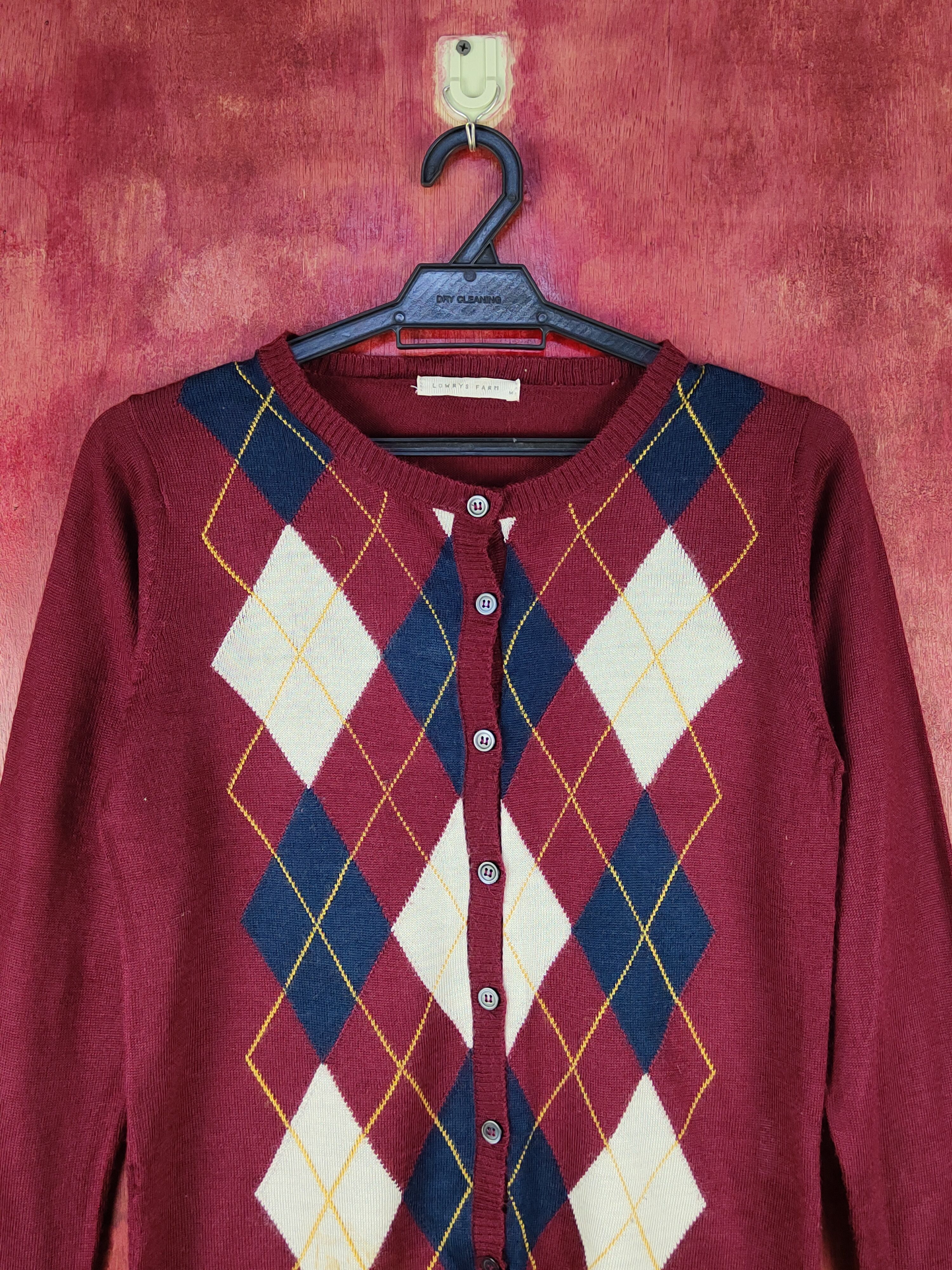 Japanese Brand Lowrys Farm Dark Purple Knitwear Cardigan #S1089 Size M / US 6-8 / IT 42-44 - 2 Thumbnail