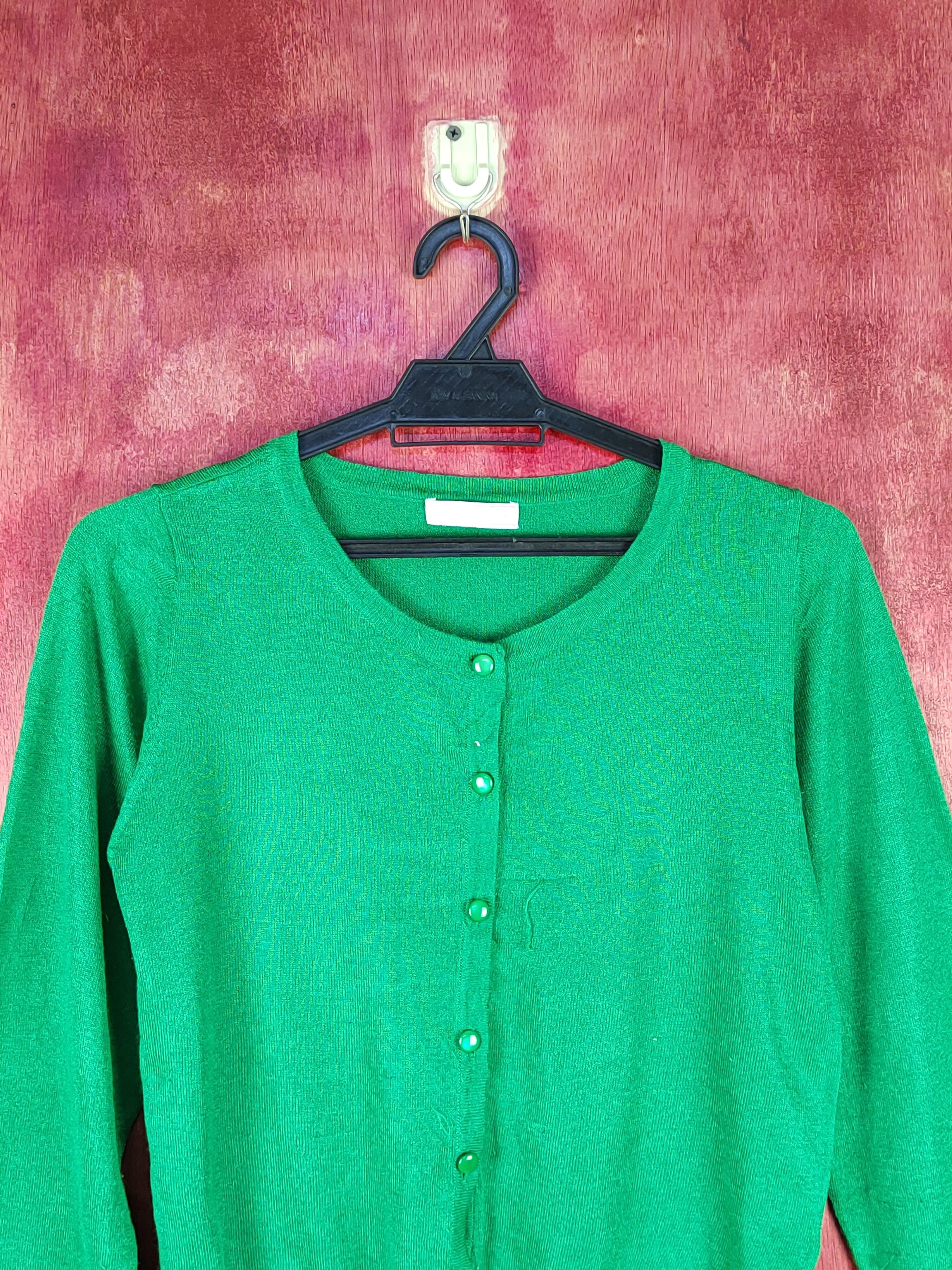 Japanese Brand Flow And Fixture Green Knitwear Cardigan #S1090 Size M / US 6-8 / IT 42-44 - 2 Thumbnail