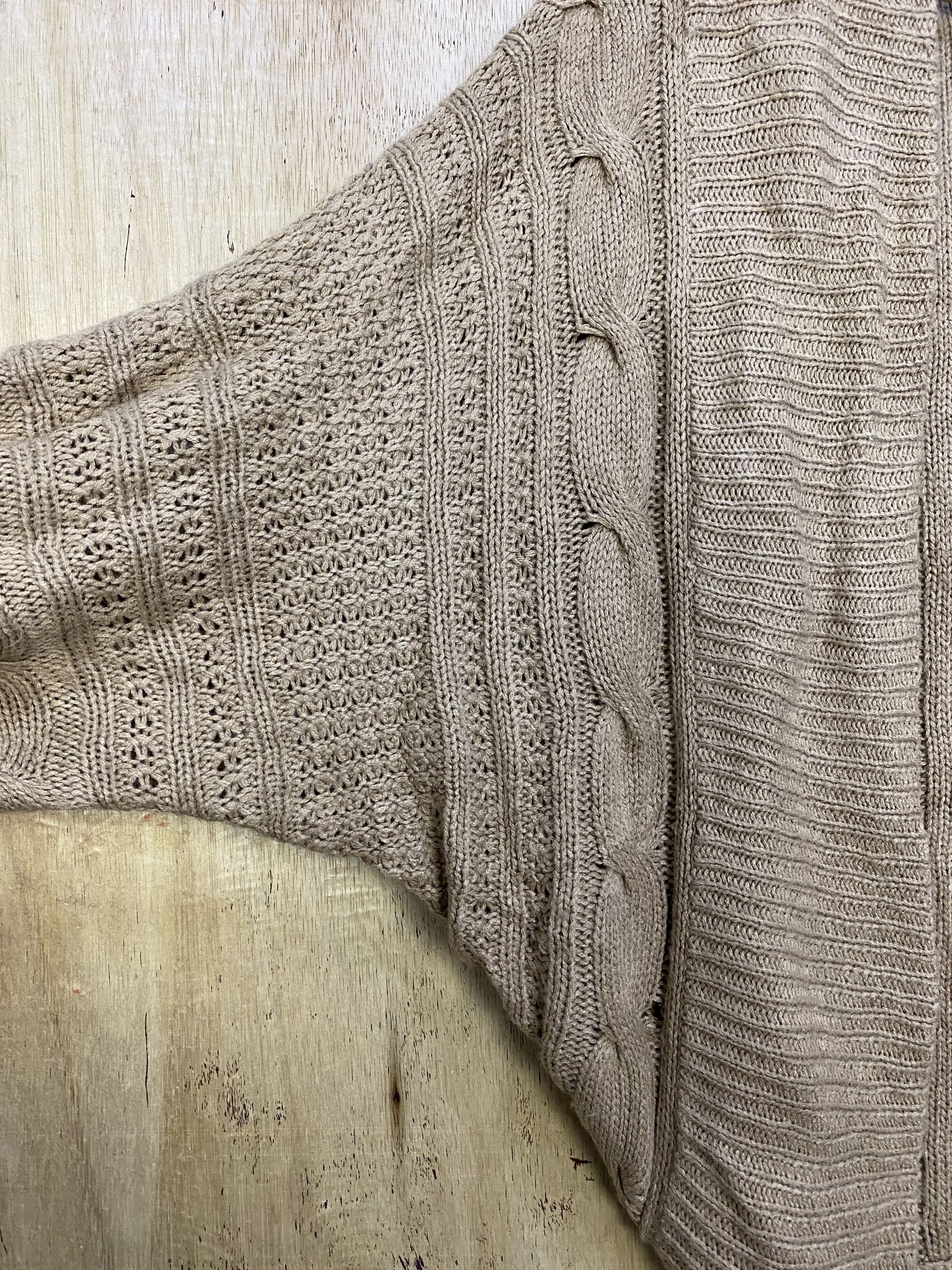 Homespun Knitwear Open BatWing Cocoon Twisted Cable Knit Sweater #4317 Size XL / US 12-14 / IT 48-50 - 3 Thumbnail