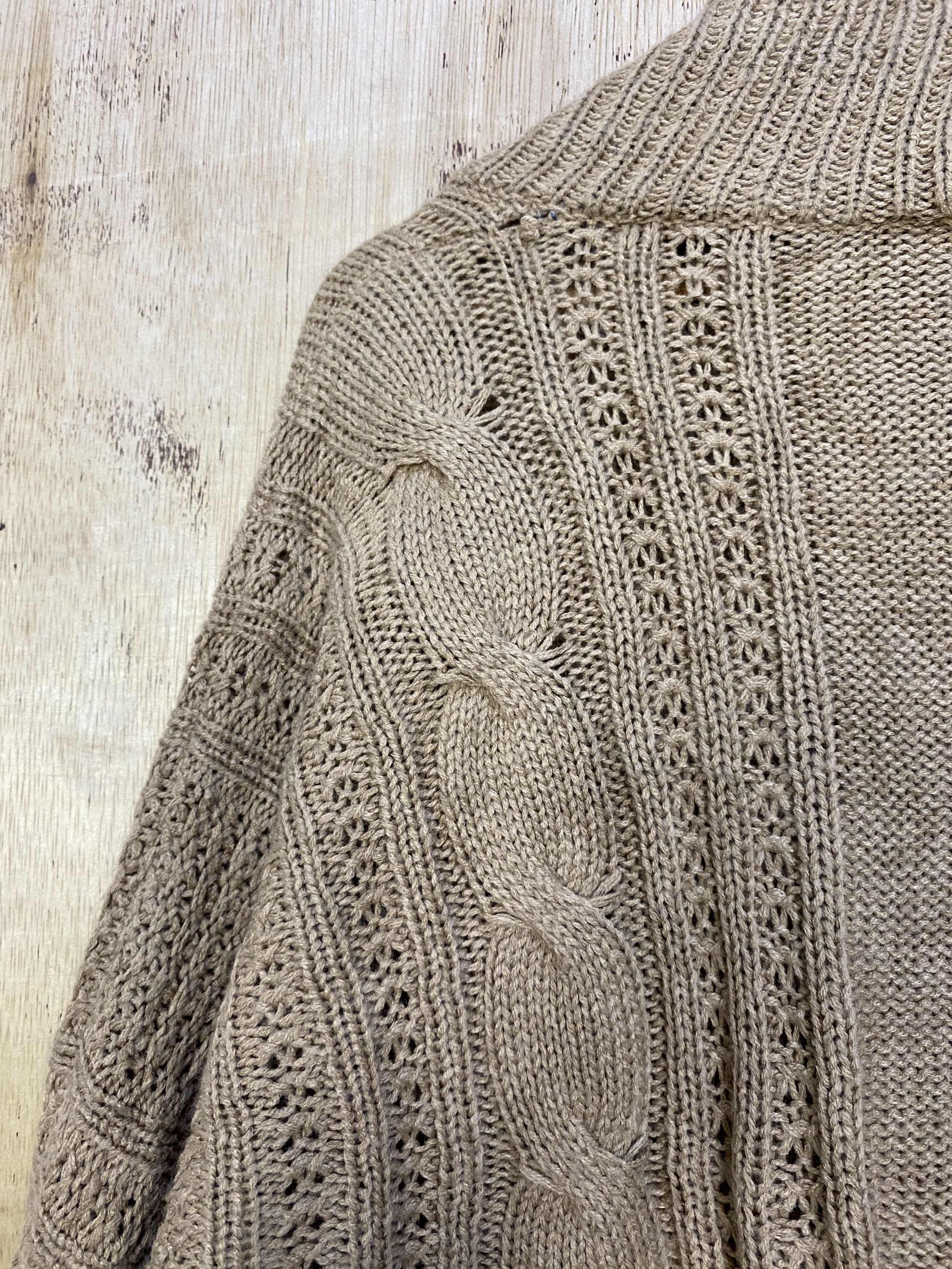 Homespun Knitwear Open BatWing Cocoon Twisted Cable Knit Sweater #4317 Size XL / US 12-14 / IT 48-50 - 8 Thumbnail