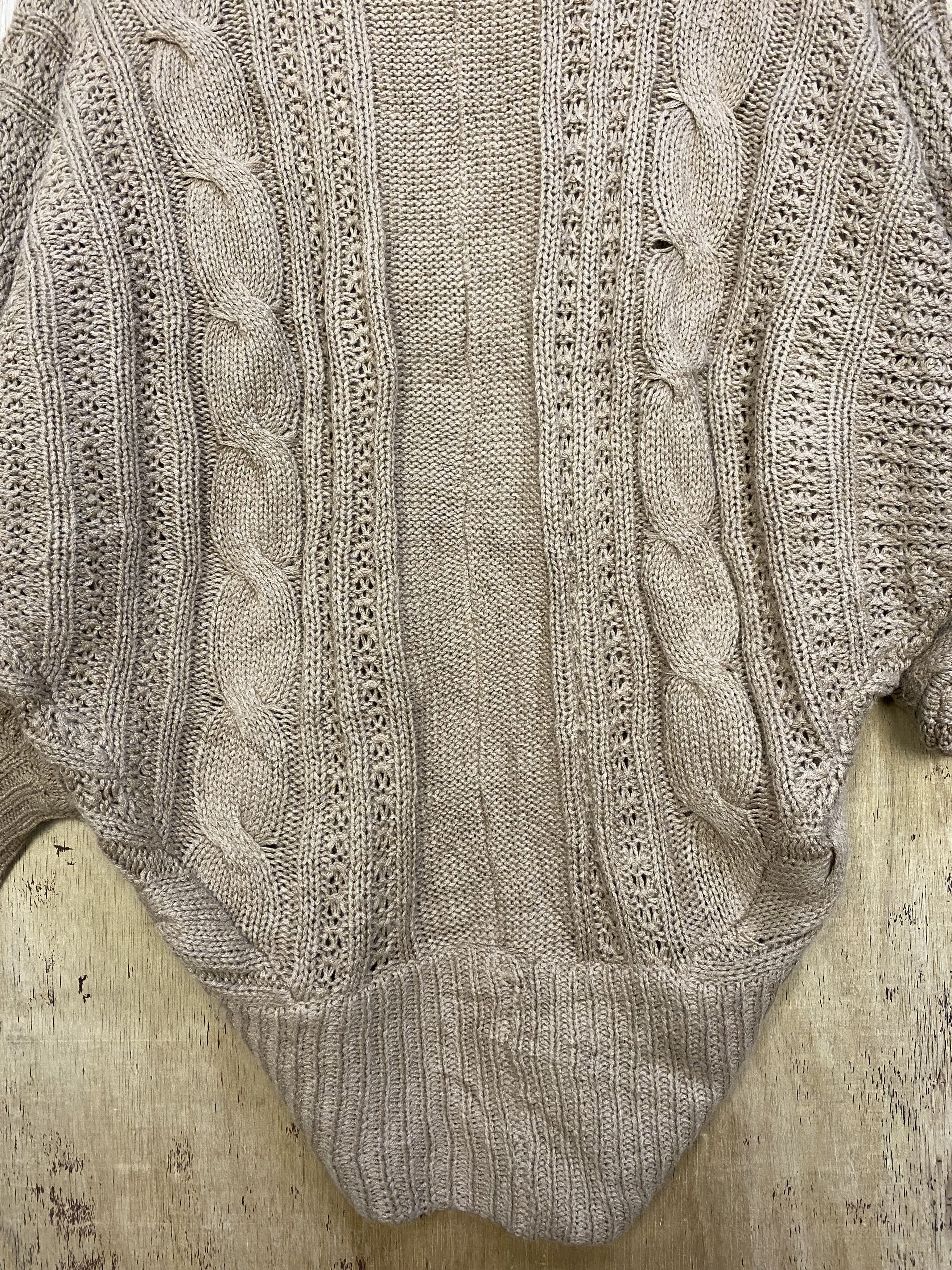 Homespun Knitwear Open BatWing Cocoon Twisted Cable Knit Sweater #4317 Size XL / US 12-14 / IT 48-50 - 10 Thumbnail