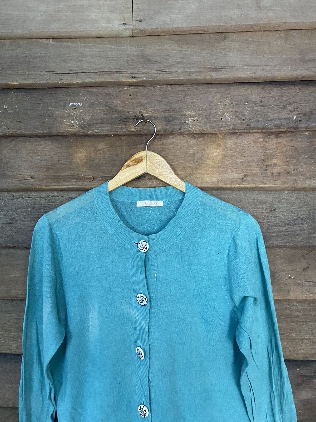 Vintage Didizizi Blue Patterned Cardigans vintage Knitwear #7259 Size S / US 4 / IT 40 - 2 Thumbnail