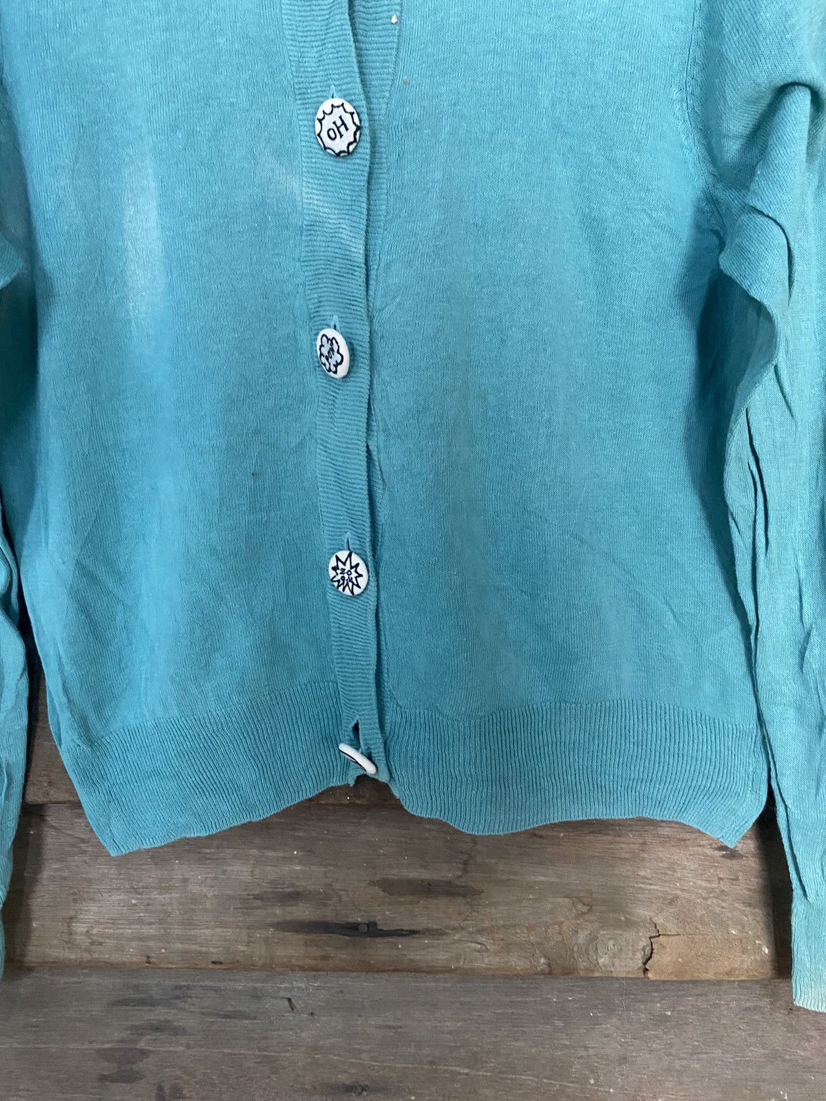 Vintage Didizizi Blue Patterned Cardigans vintage Knitwear #7259 Size S / US 4 / IT 40 - 5 Thumbnail