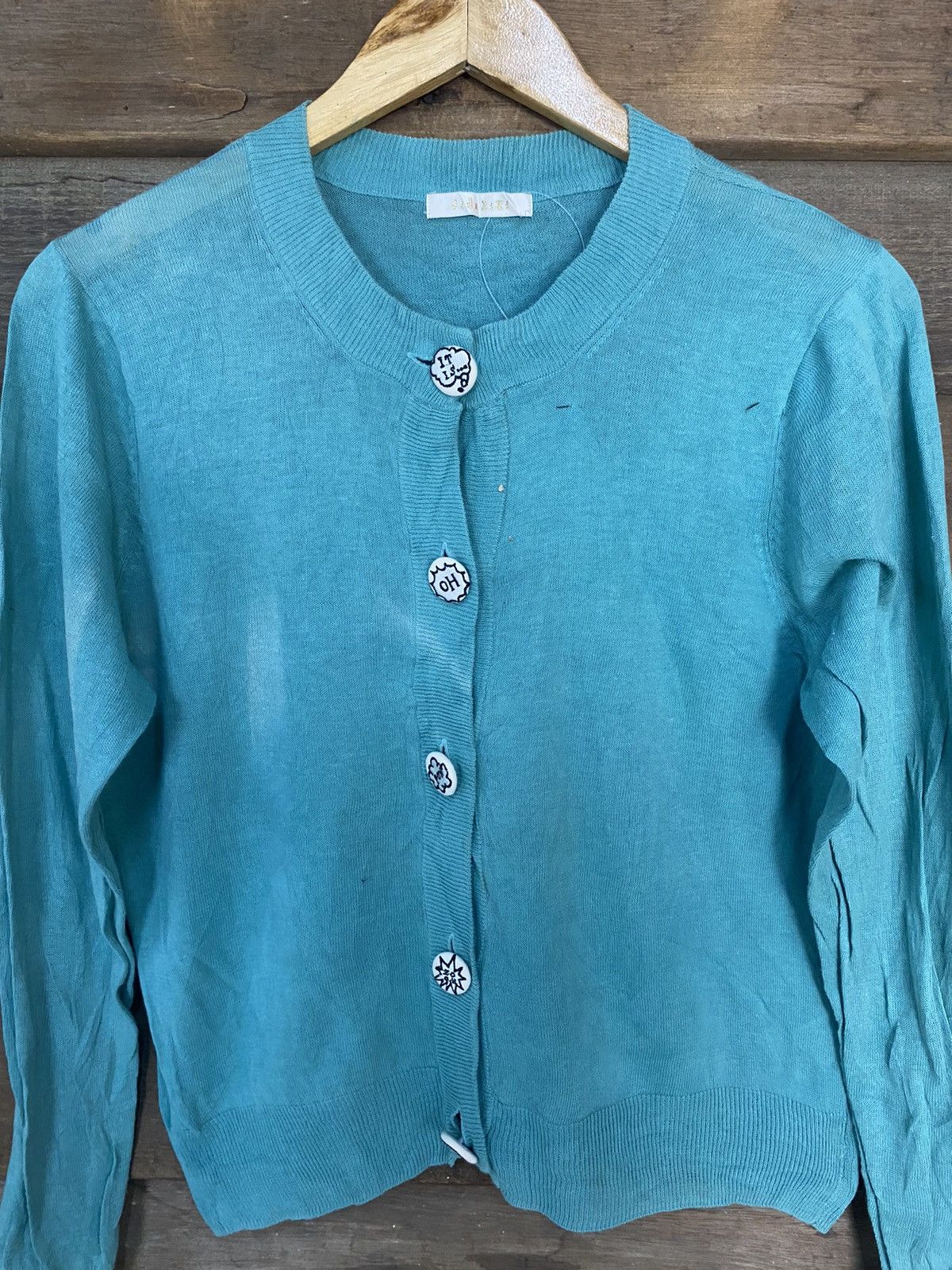Vintage Didizizi Blue Patterned Cardigans vintage Knitwear #7259 Size S / US 4 / IT 40 - 6 Thumbnail