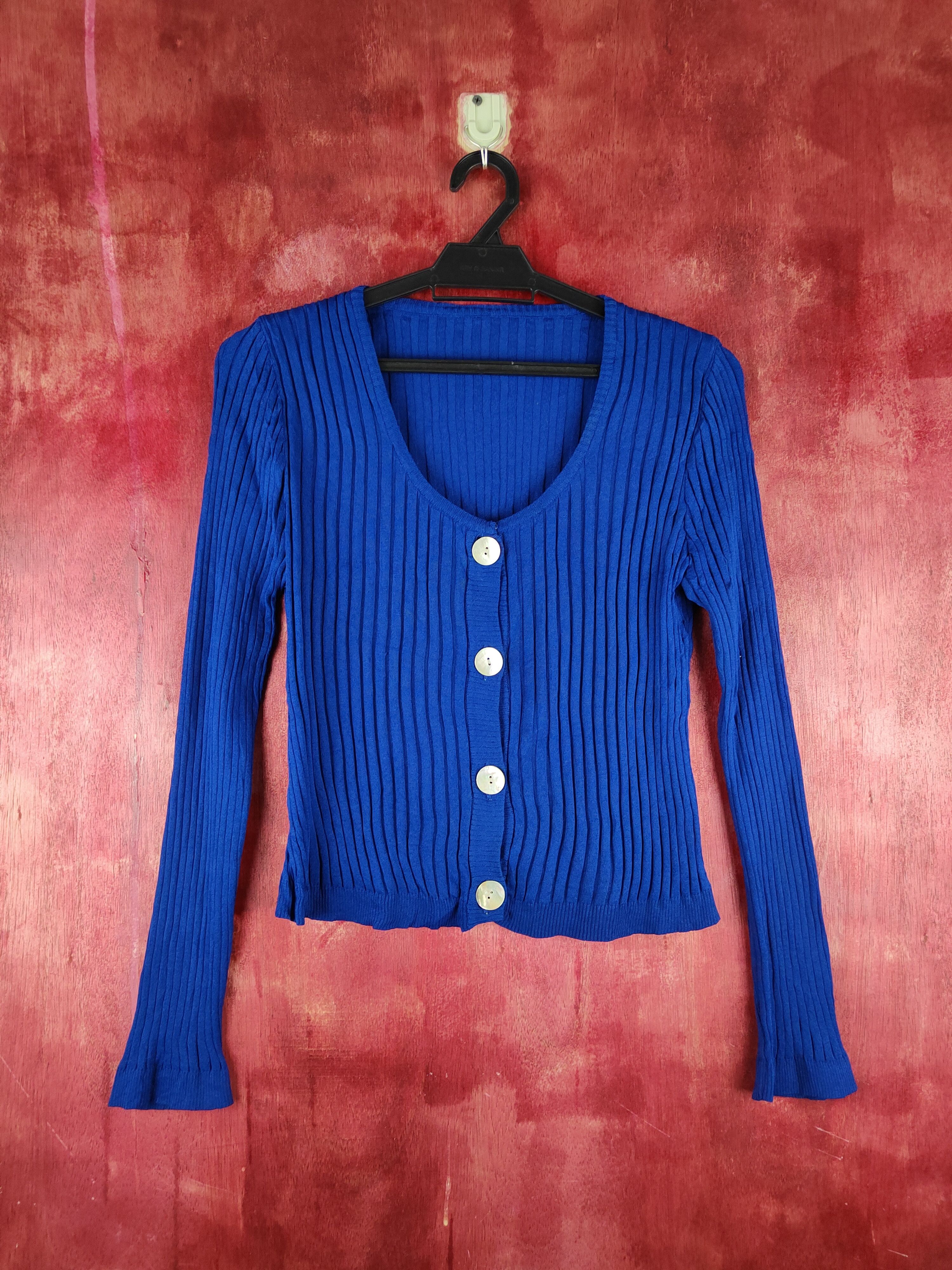 Japanese Brand Eterno Bellezza Dark Blue Knitwear Cardigan #S1094 Size S / US 4 / IT 40 - 1 Thumbnail