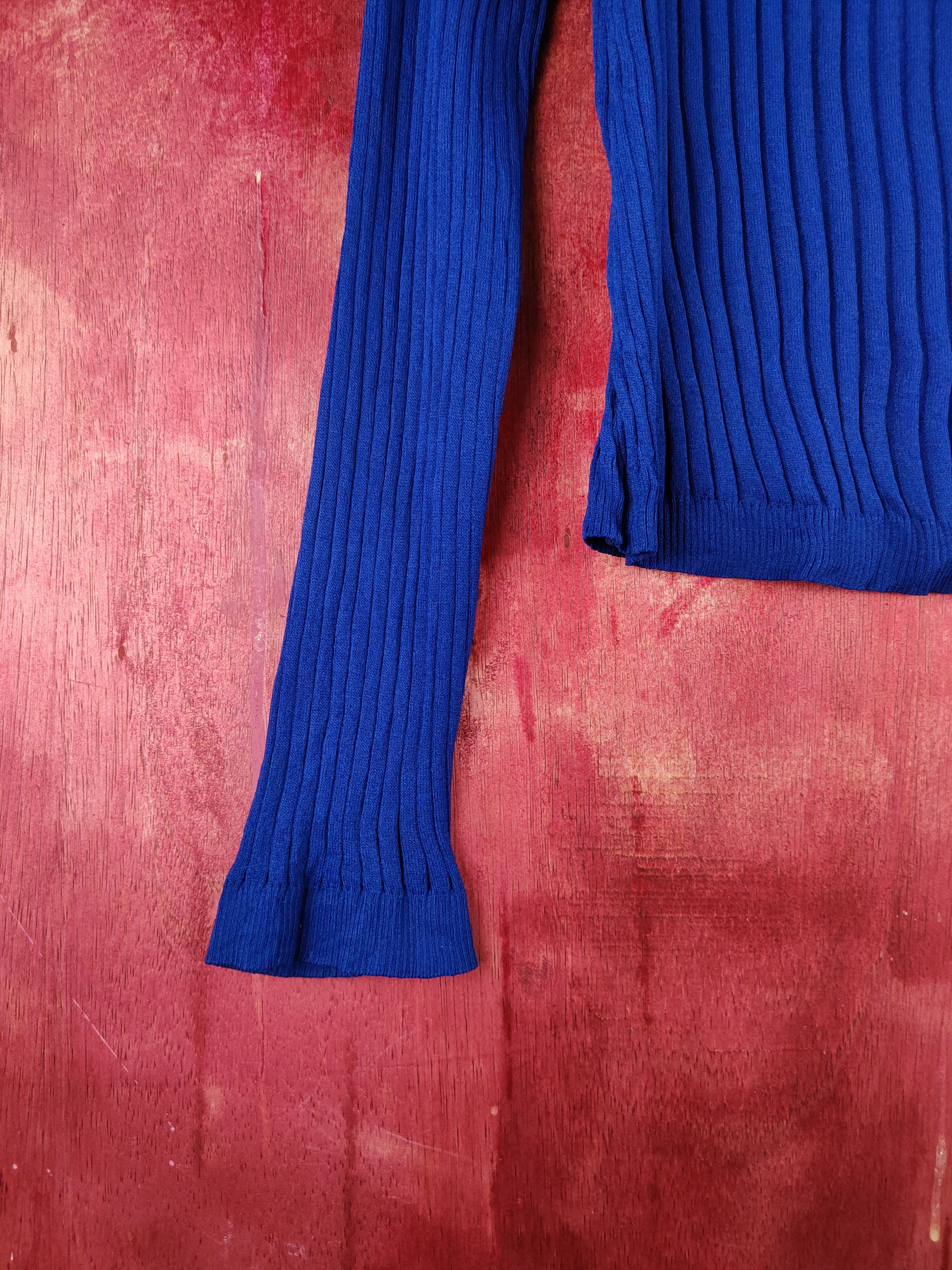 Japanese Brand Eterno Bellezza Dark Blue Knitwear Cardigan #S1094 Size S / US 4 / IT 40 - 4 Thumbnail