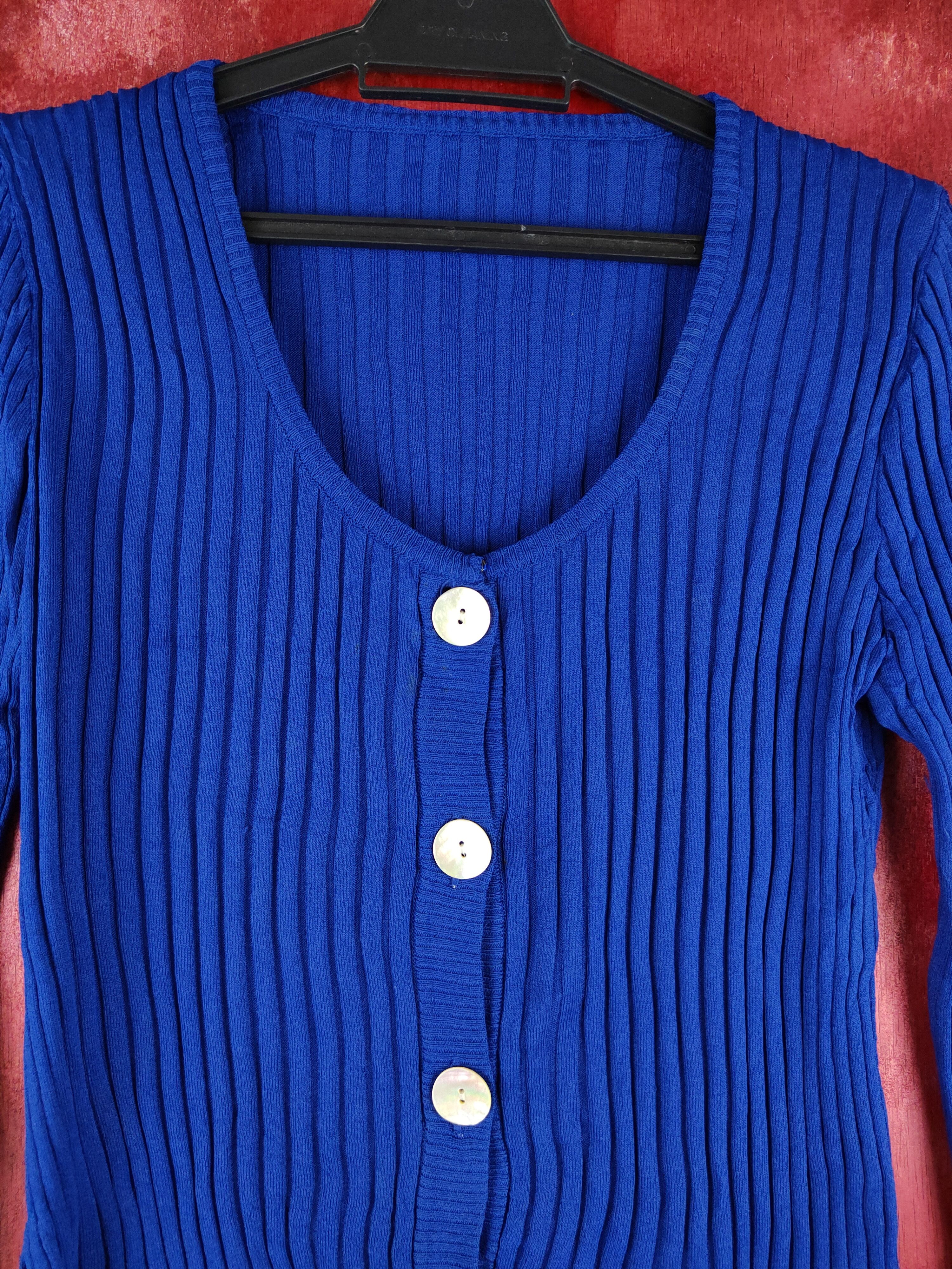 Japanese Brand Eterno Bellezza Dark Blue Knitwear Cardigan #S1094 Size S / US 4 / IT 40 - 2 Thumbnail