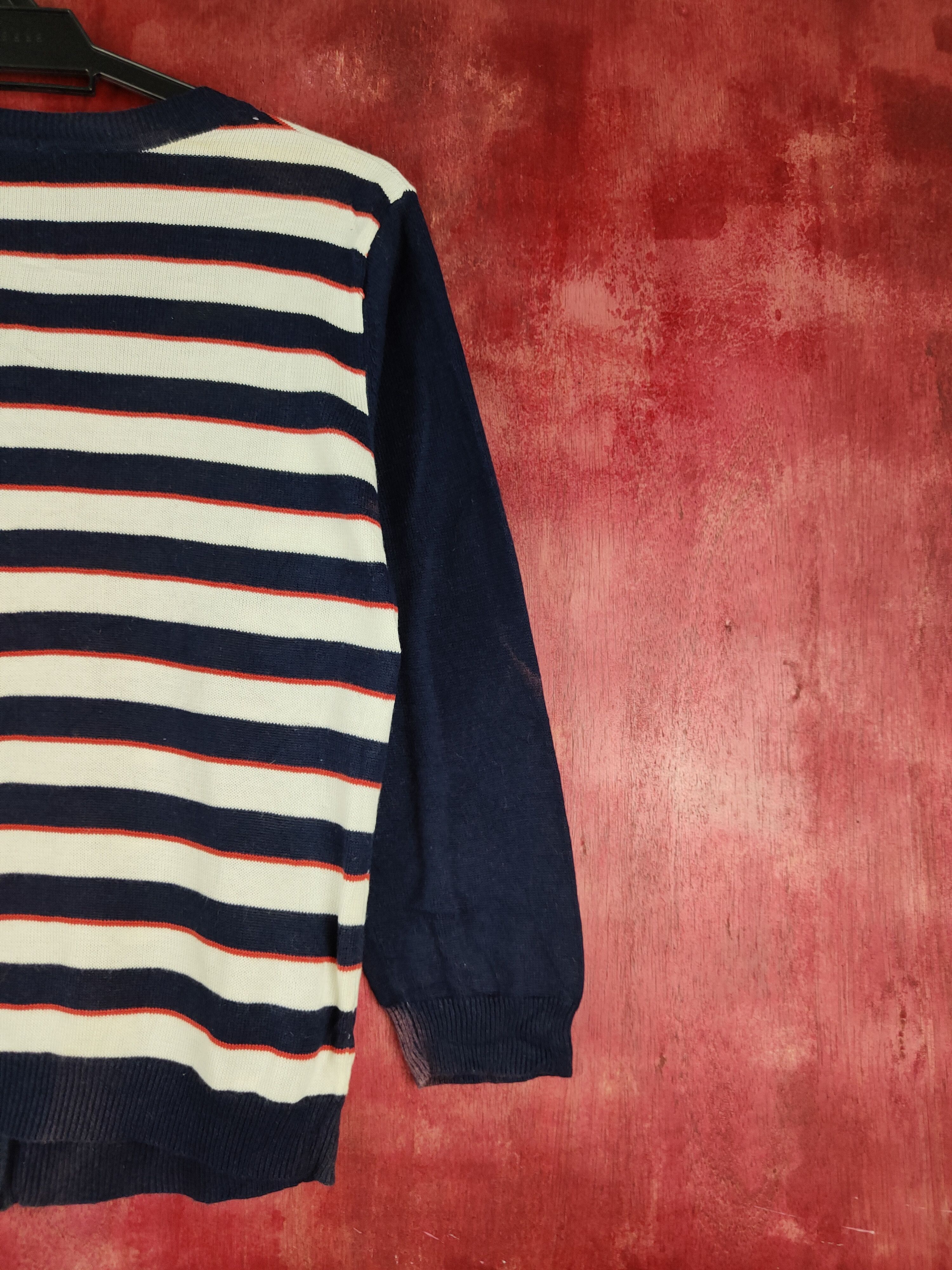 Japanese Brand Japanese Brand Navy Stripe Knitwear Cardigan #S1097 Size M / US 6-8 / IT 42-44 - 11 Thumbnail