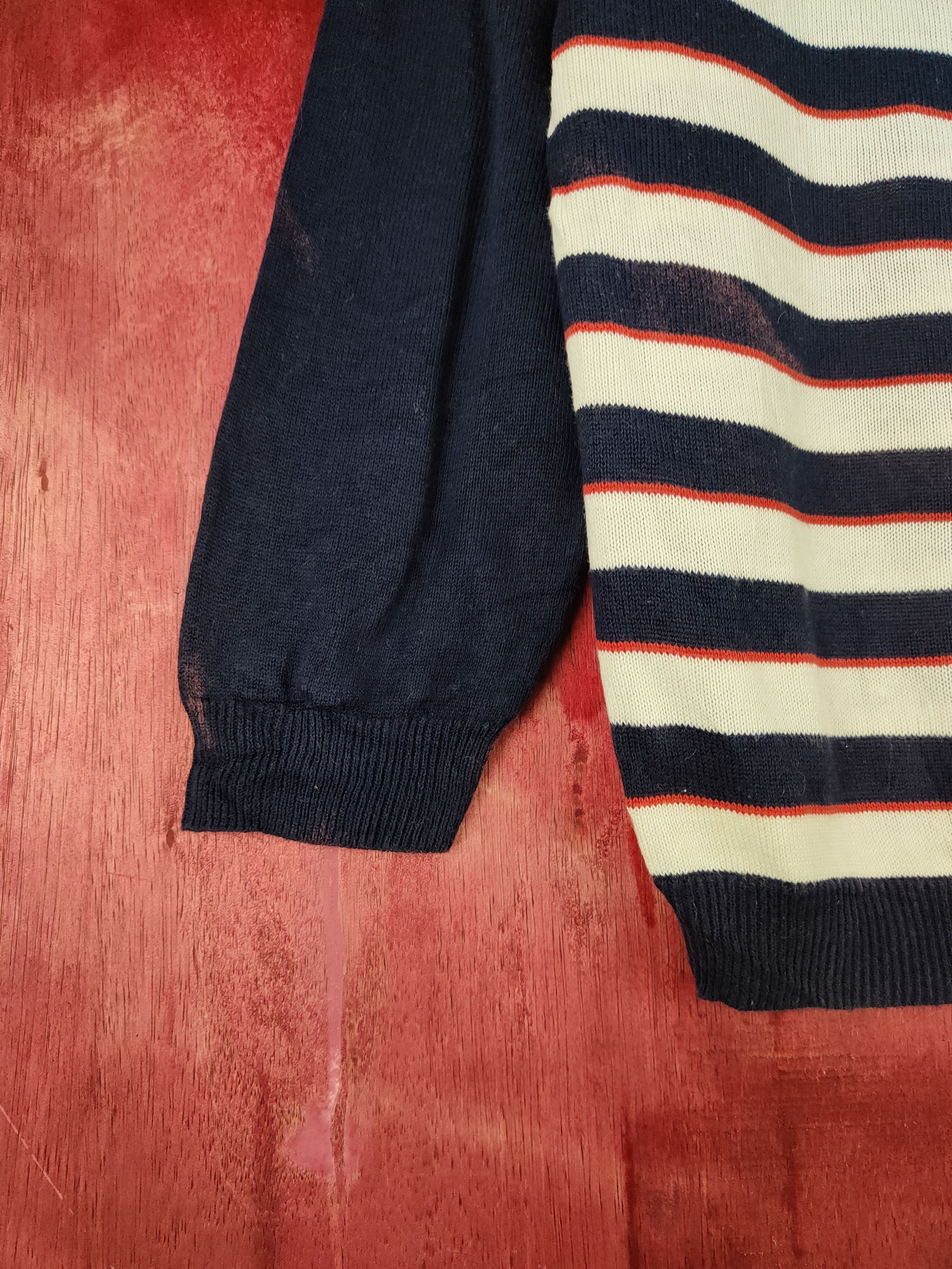 Japanese Brand Japanese Brand Navy Stripe Knitwear Cardigan #S1097 Size M / US 6-8 / IT 42-44 - 5 Thumbnail
