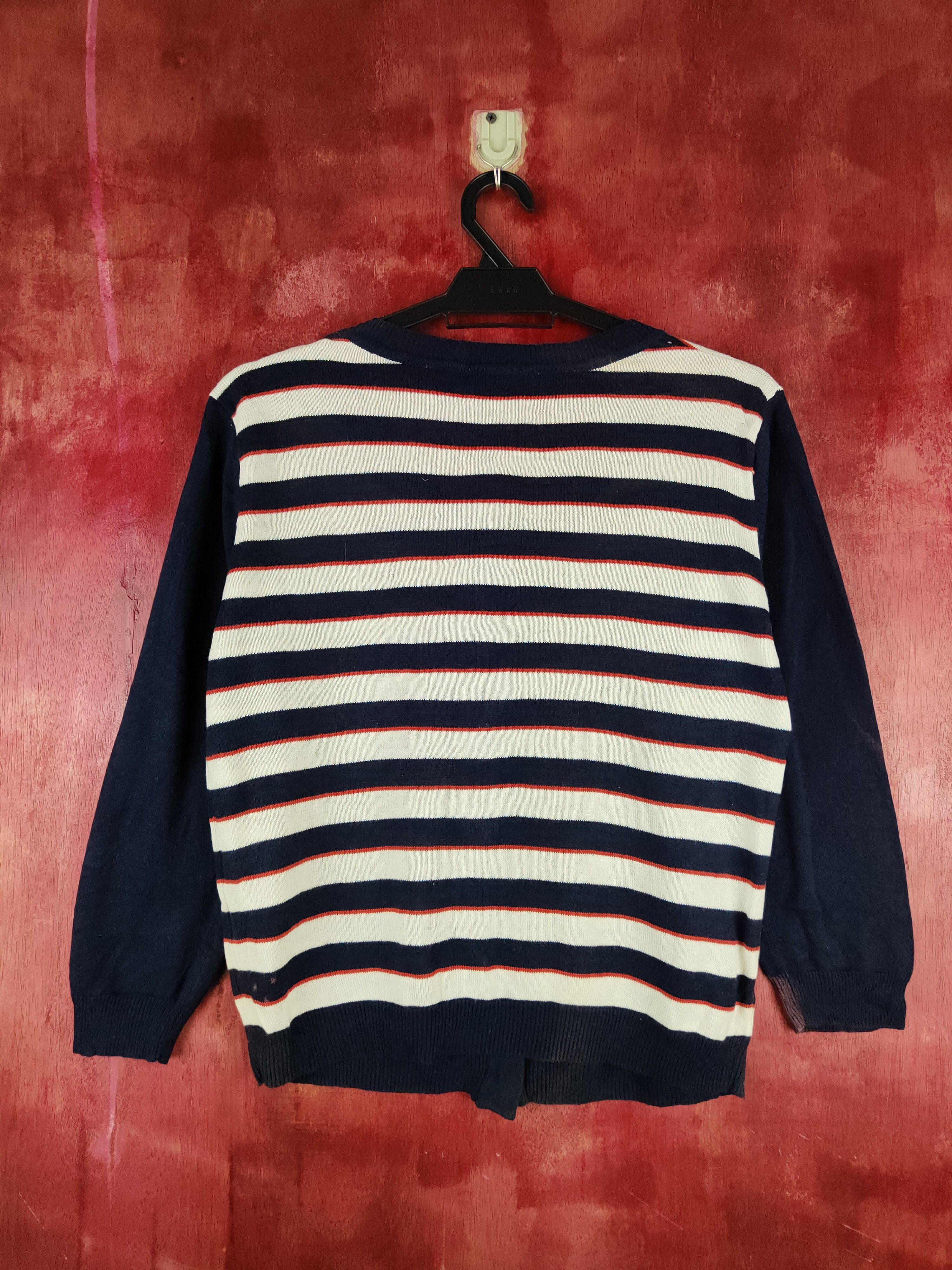 Japanese Brand Japanese Brand Navy Stripe Knitwear Cardigan #S1097 Size M / US 6-8 / IT 42-44 - 9 Thumbnail