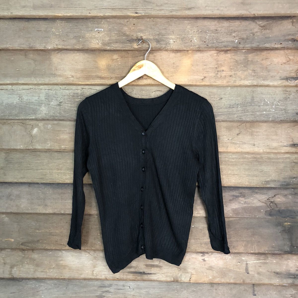 Japanese Brand Top Valu Black Patterned Cardigans knitwear #7284 Size S / US 4 / IT 40 - 1 Thumbnail