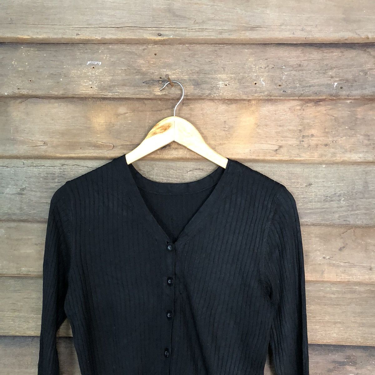 Japanese Brand Top Valu Black Patterned Cardigans knitwear #7284 Size S / US 4 / IT 40 - 2 Thumbnail