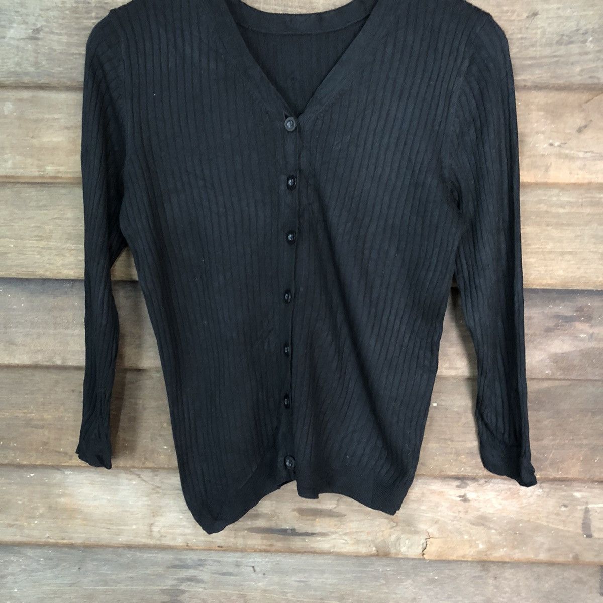 Japanese Brand Top Valu Black Patterned Cardigans knitwear #7284 Size S / US 4 / IT 40 - 3 Thumbnail