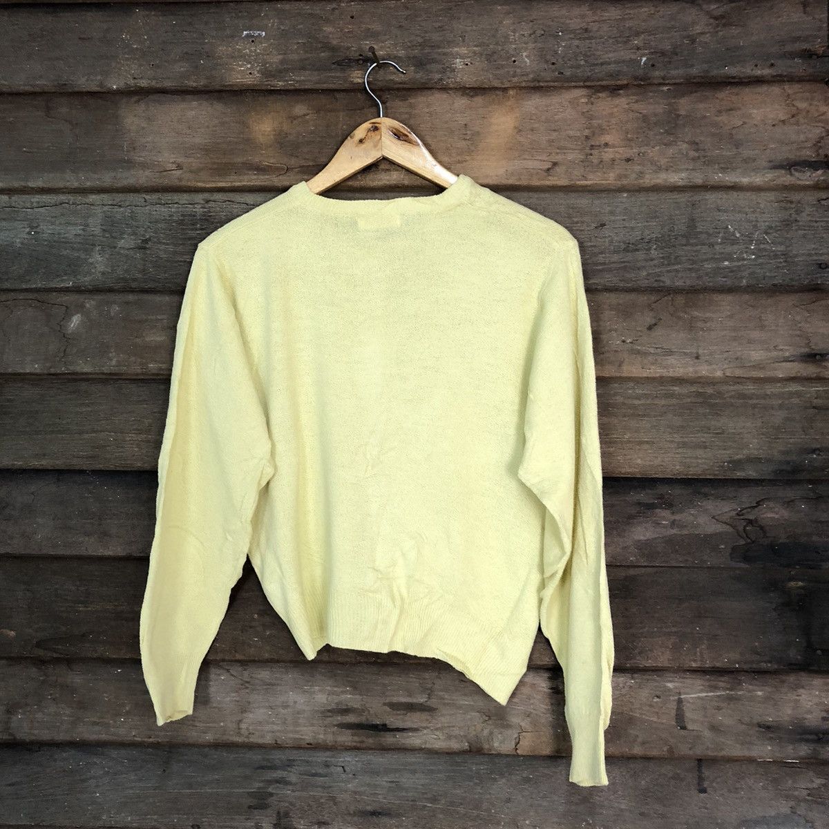 Japanese Brand BKMS Yellow crochet Cardigan knitwear #7282 Size M / US 6-8 / IT 42-44 - 9 Thumbnail