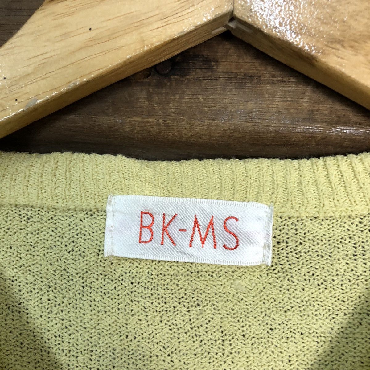 Japanese Brand BKMS Yellow crochet Cardigan knitwear #7282 Size M / US 6-8 / IT 42-44 - 7 Thumbnail
