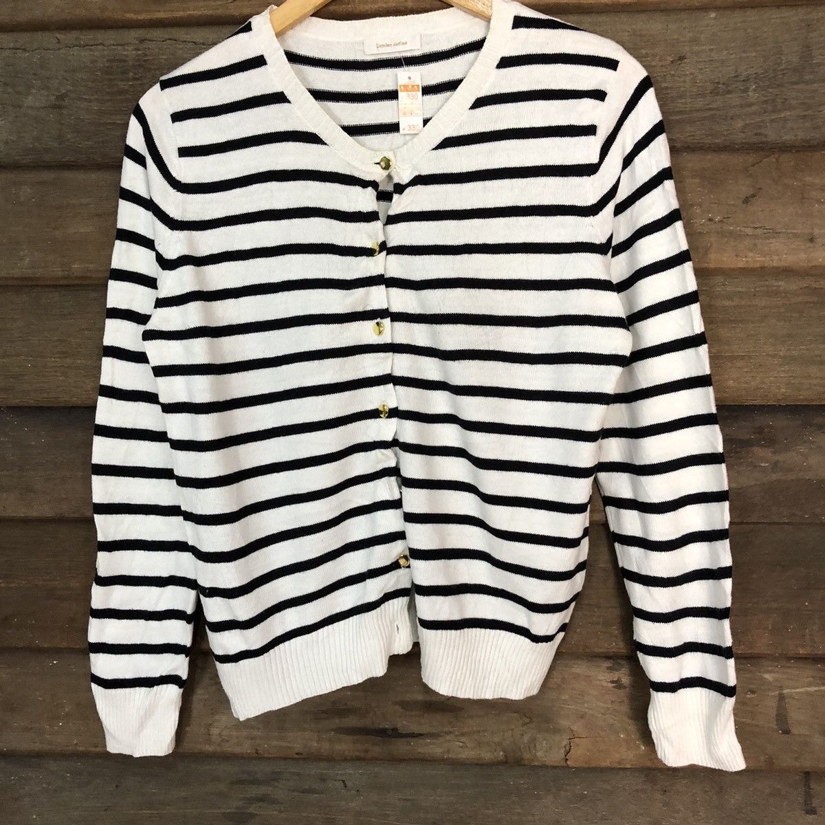 Japanese Brand Latelier Raffine Stripe vintage Cardigan knitwear thin #7272 Size S / US 4 / IT 40 - 3 Thumbnail
