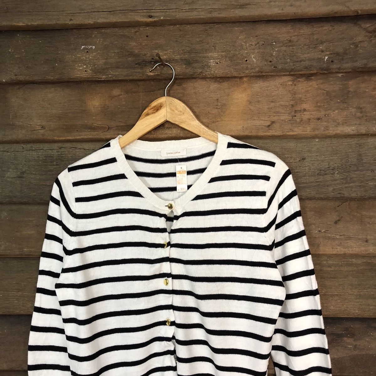 Japanese Brand Latelier Raffine Stripe vintage Cardigan knitwear thin #7272 Size S / US 4 / IT 40 - 2 Thumbnail