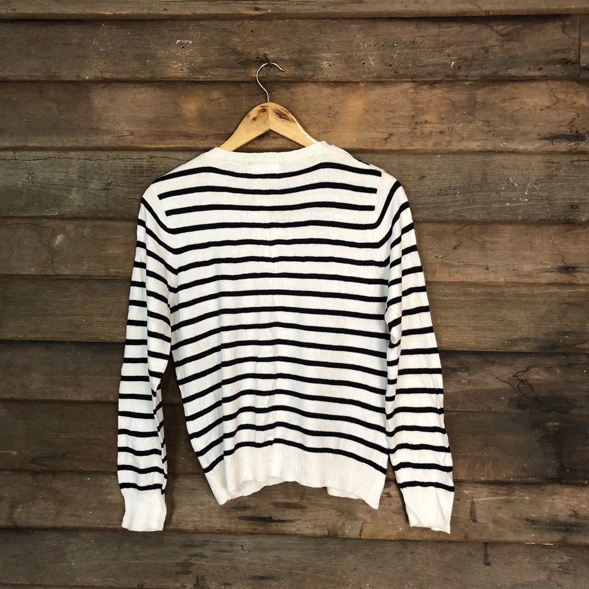 Japanese Brand Latelier Raffine Stripe vintage Cardigan knitwear thin #7272 Size S / US 4 / IT 40 - 8 Thumbnail