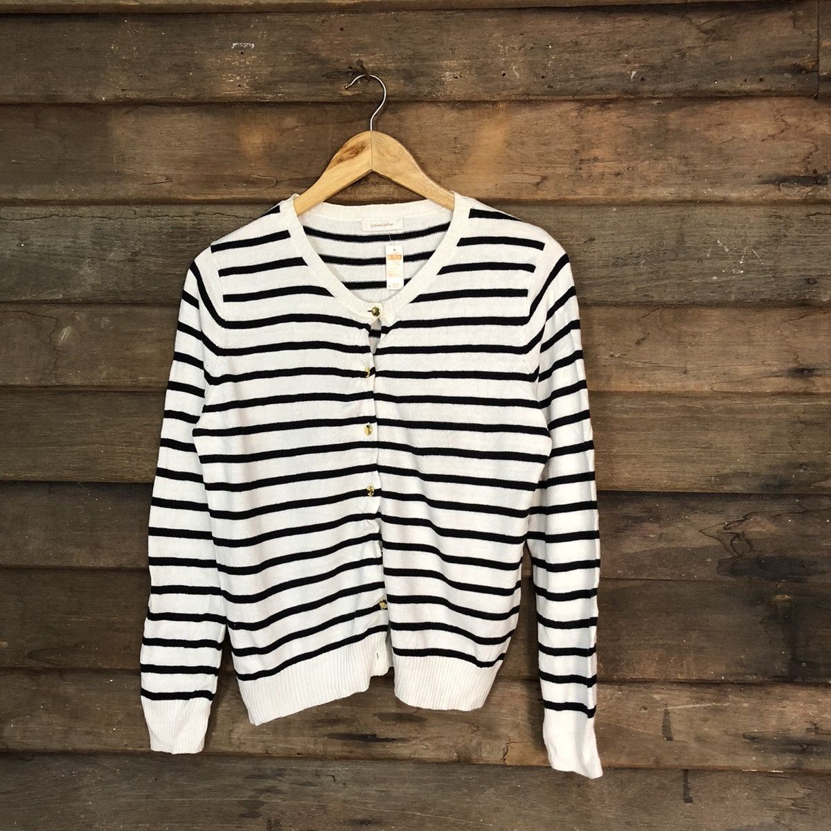 Latelier Raffine Stripe vintage Cardigan knitwear thin #7272
