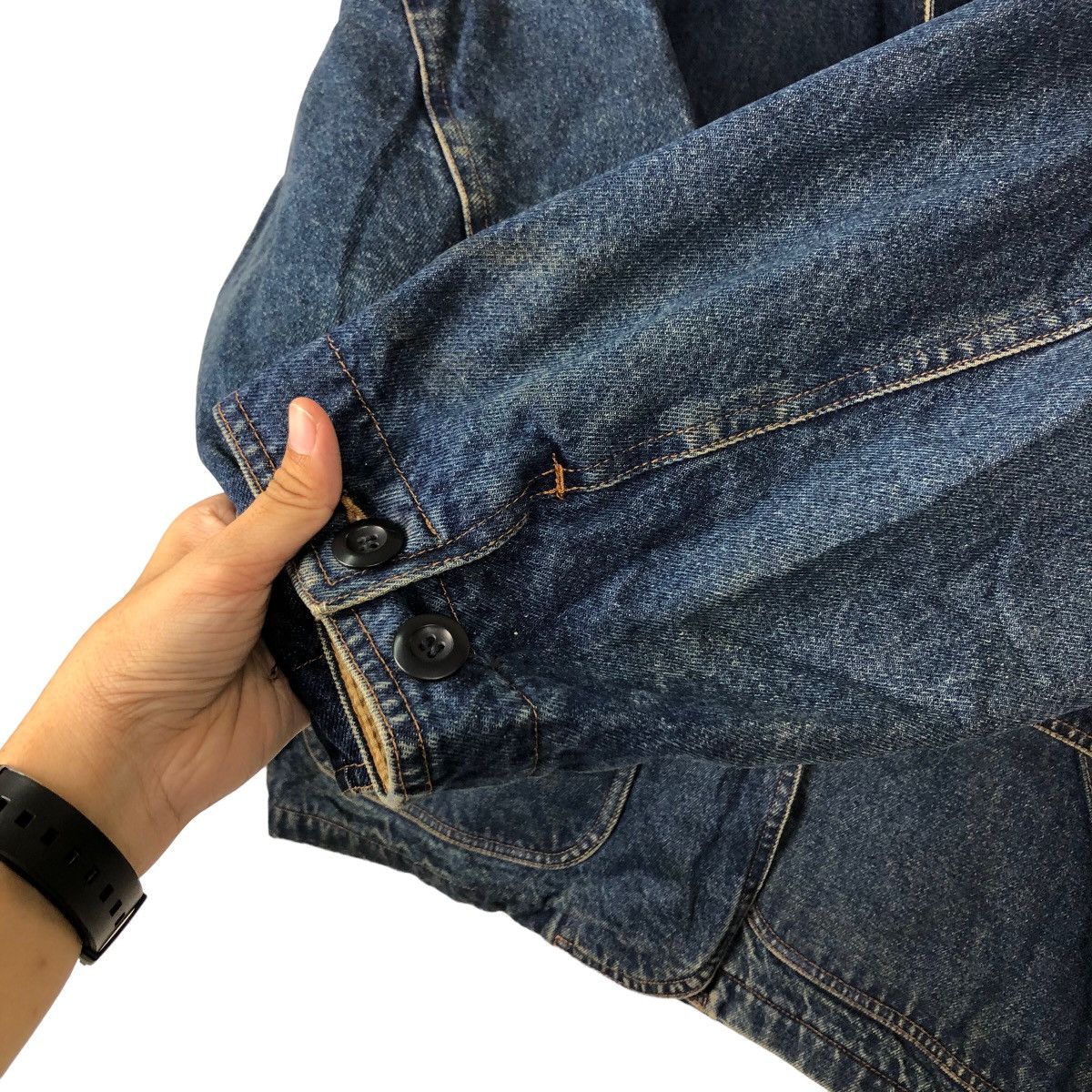 Japanese Brand 🔥90’s RARE CHORE WORK DENIM JACKET RUFF-HEWN USA Size US S / EU 44-46 / 1 - 11 Thumbnail