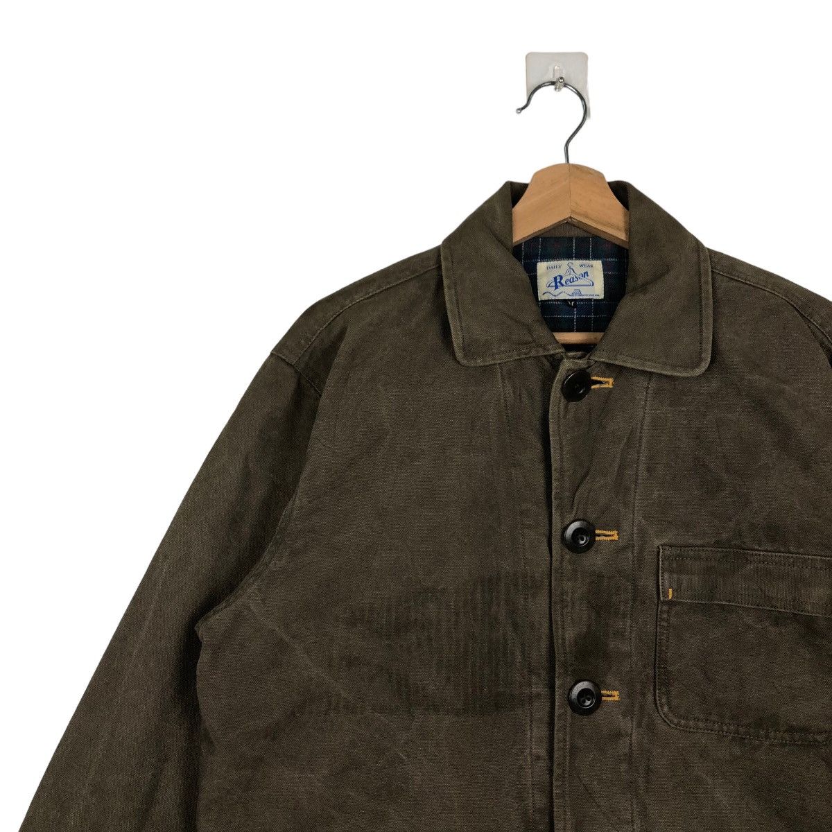 Japanese Brand 🔥90’s HIKORY CHORE JACKET WORK REASON BY ISSEY MIYAKE Size US M / EU 48-50 / 2 - 6 Thumbnail