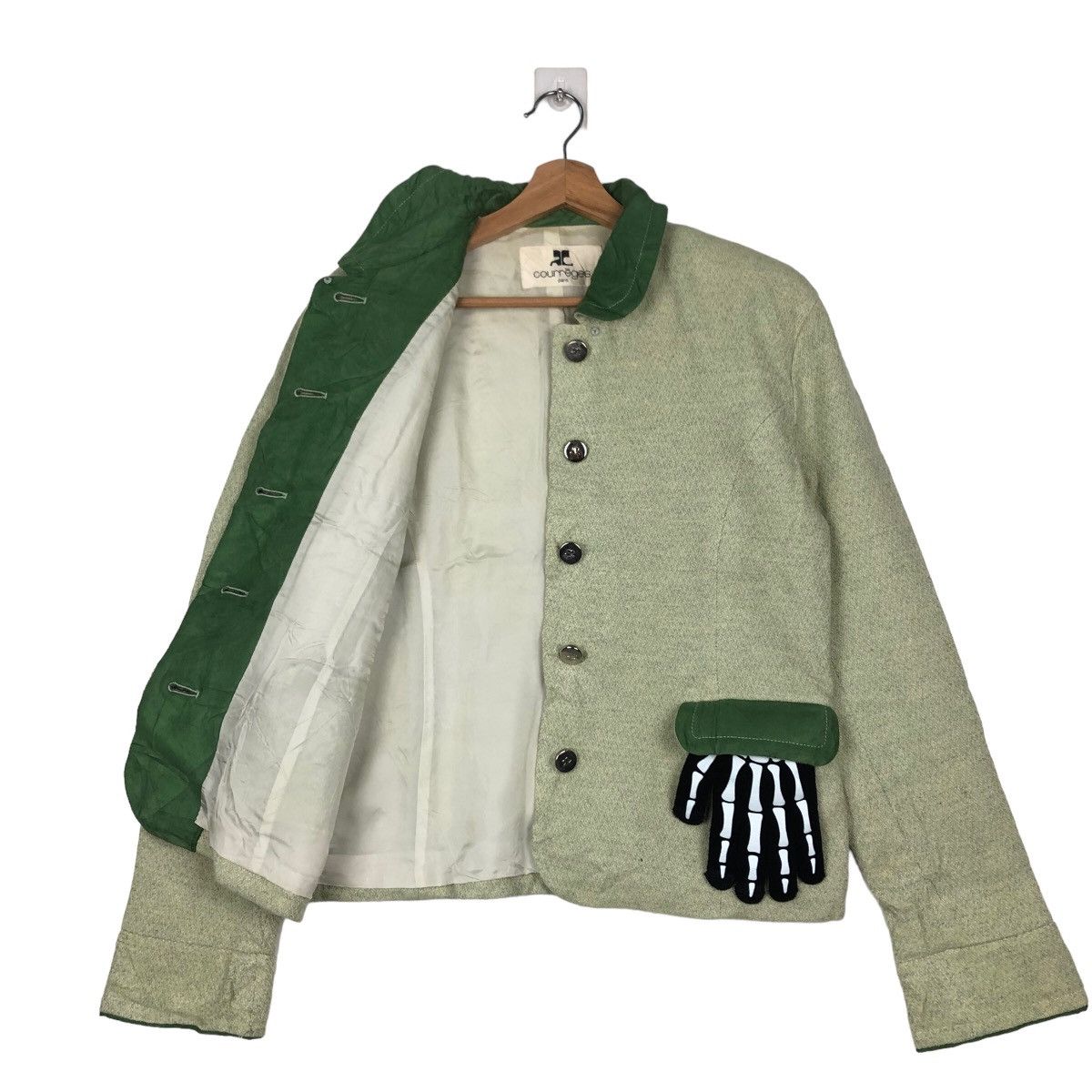 Japanese Brand 🔥TWEED JACKET CROPPED ISSEY MIYAKE BY COURREGES PARIS Size US M / EU 48-50 / 2 - 8 Thumbnail