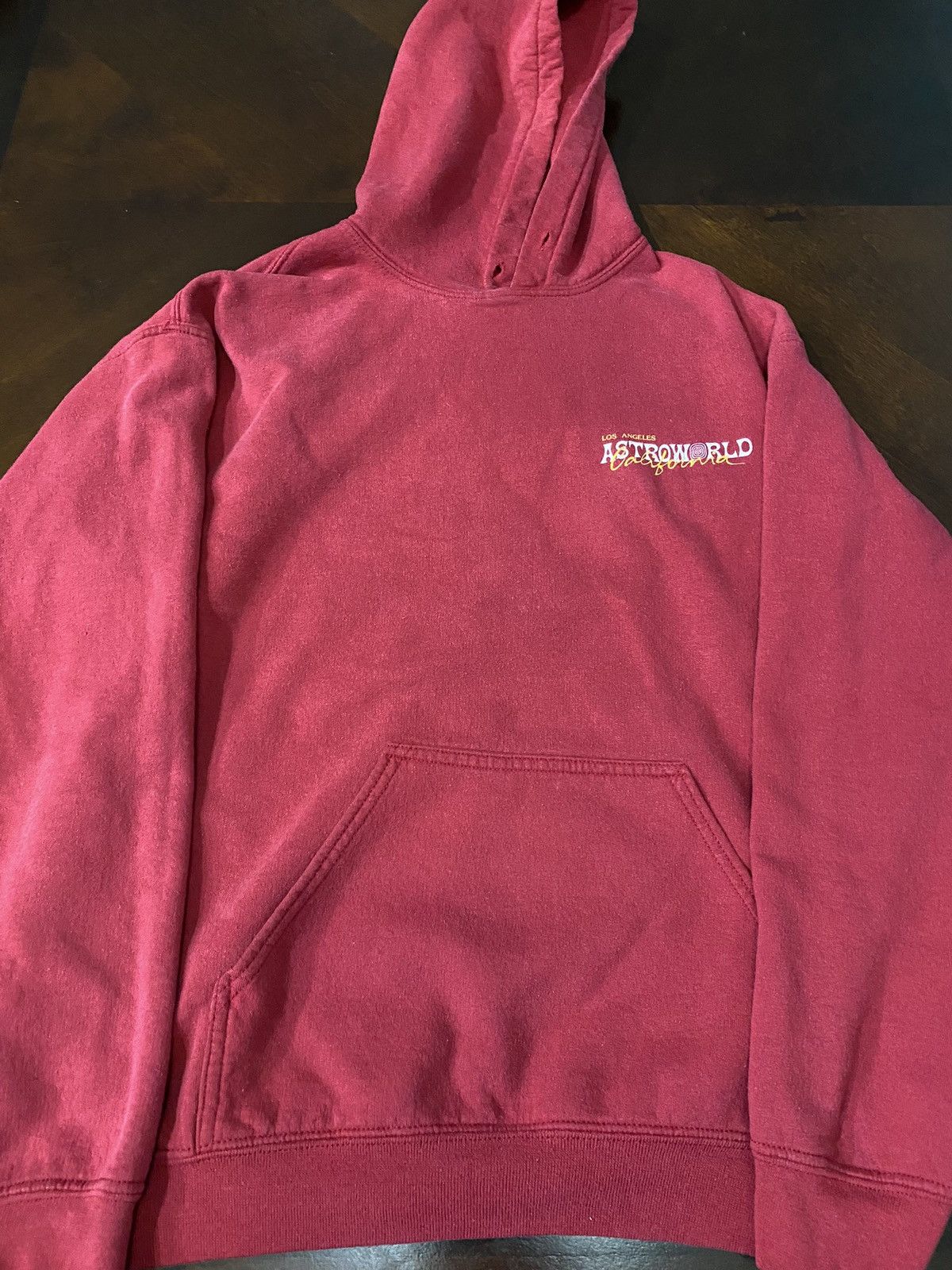 image of Travis Scott Astroworld La Exclusive Hoodie in Red, Men's (Size Small)