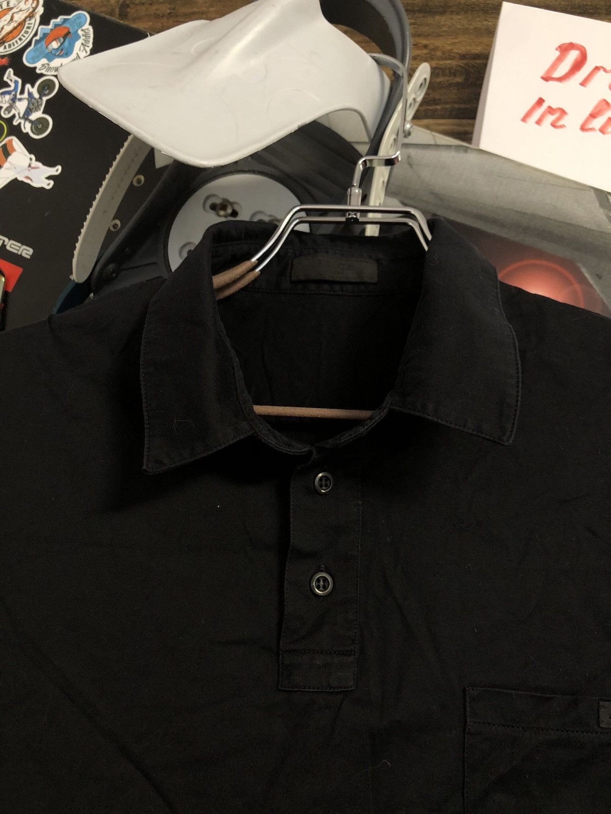 Prada Prada Milano Logo Black Cotton Polo Shirt Size US M / EU 48-50 / 2 - 5 Thumbnail