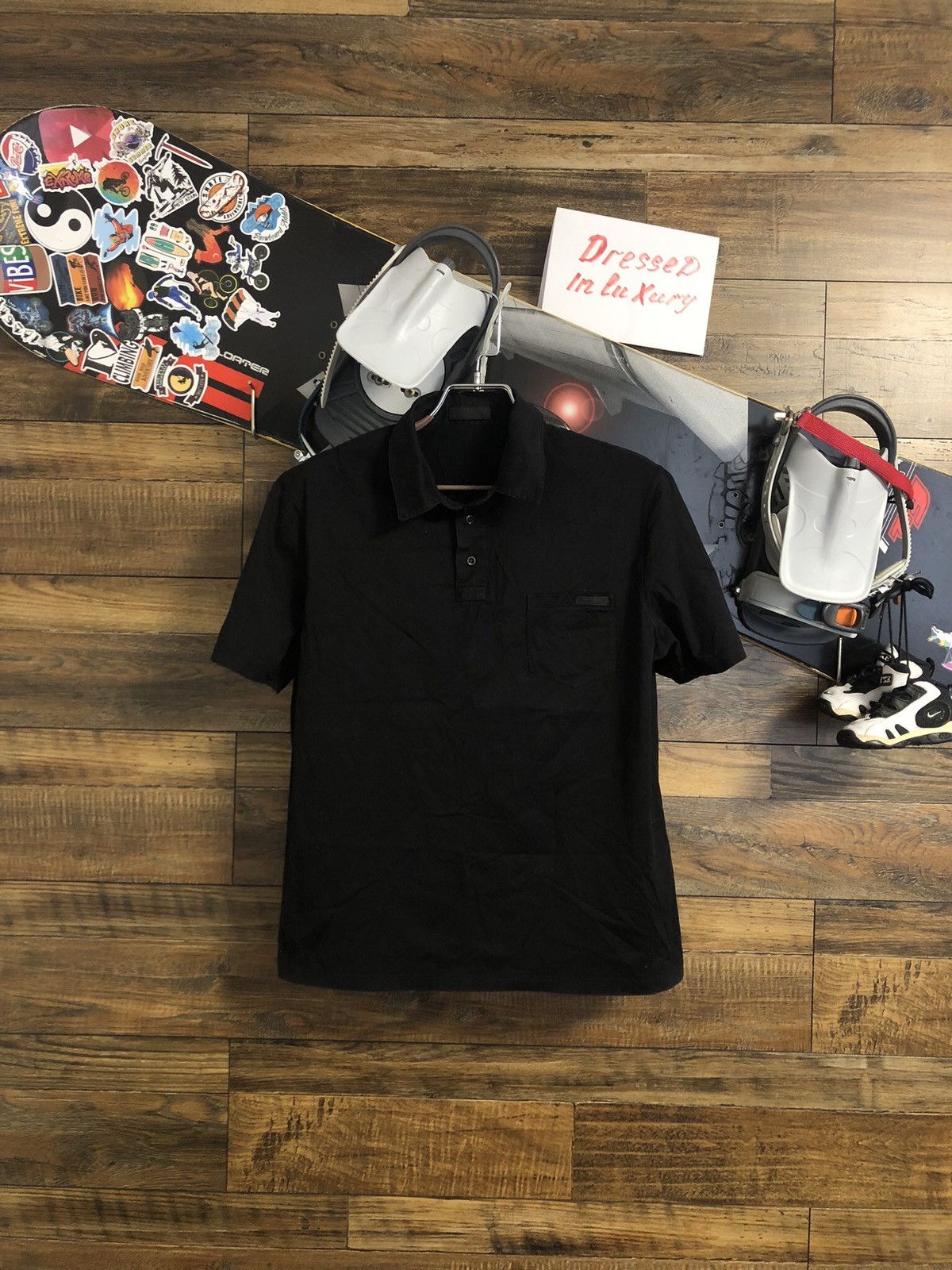 Prada Prada Milano Logo Black Cotton Polo Shirt Size US M / EU 48-50 / 2 - 1 Thumbnail