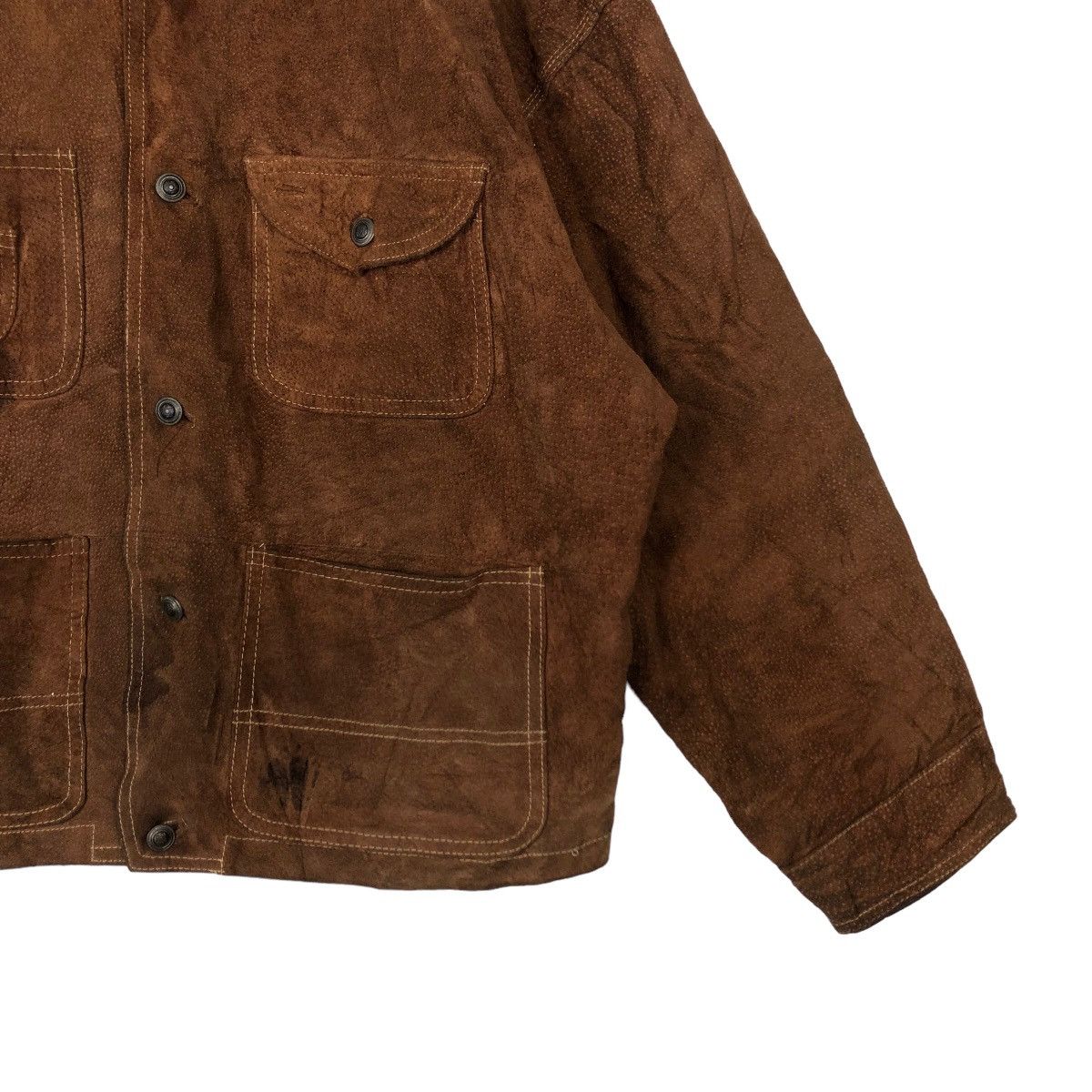 Issey Miyake 🔥VINTAGE LEATHER BOMBER JACKET CARGO CHEVIOT JAPAN Size US M / EU 48-50 / 2 - 4 Thumbnail