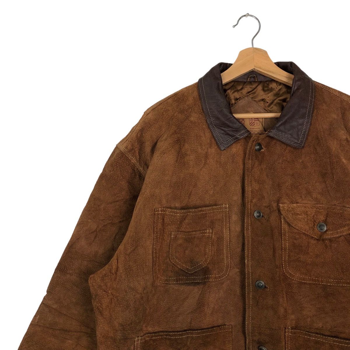 Issey Miyake 🔥VINTAGE LEATHER BOMBER JACKET CARGO CHEVIOT JAPAN Size US M / EU 48-50 / 2 - 6 Thumbnail