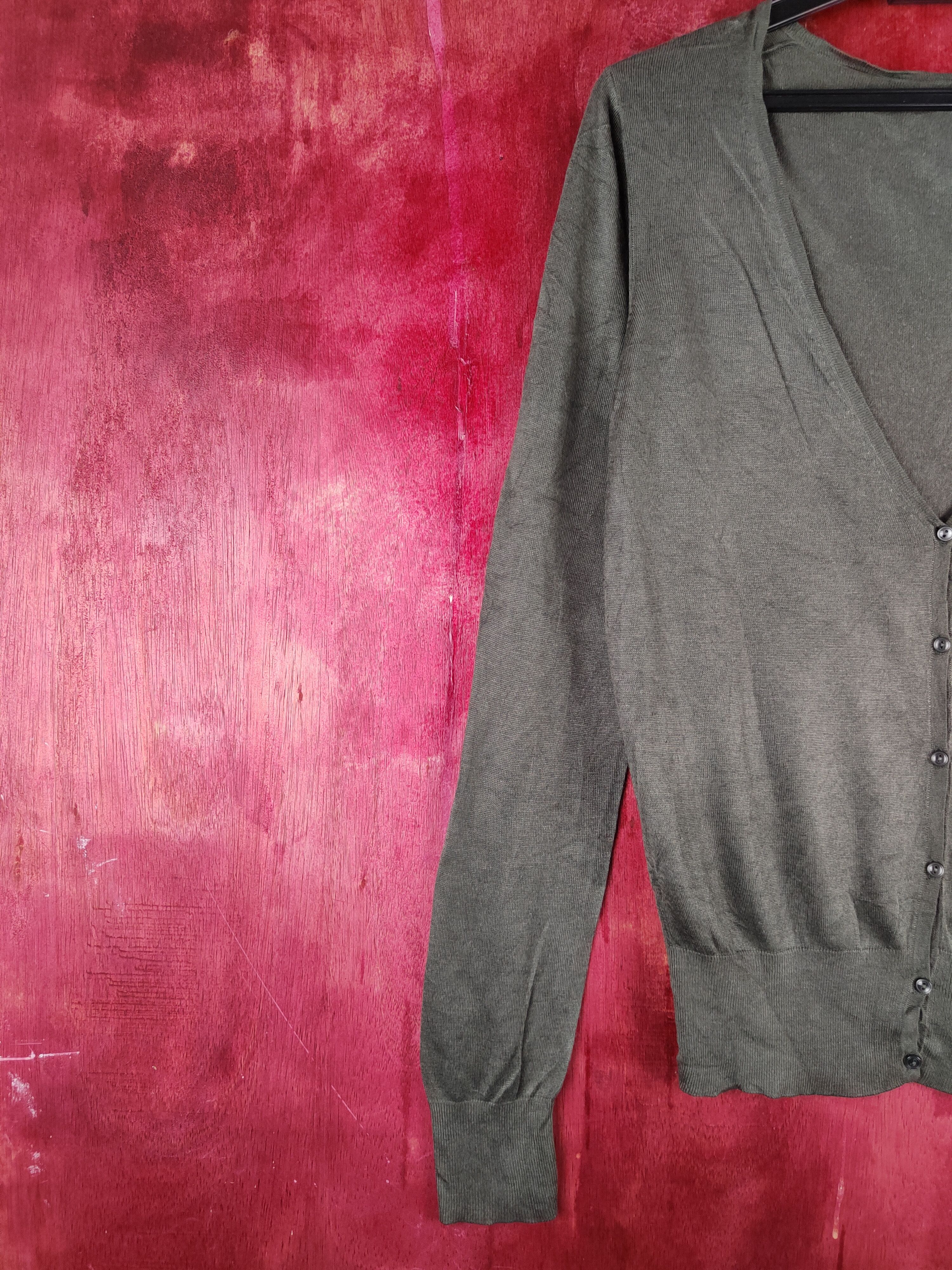 Japanese Brand × Uniqlo Uniqlo Dark Olive Knitwear Cardigan #S1121 Size M / US 6-8 / IT 42-44 - 3 Thumbnail