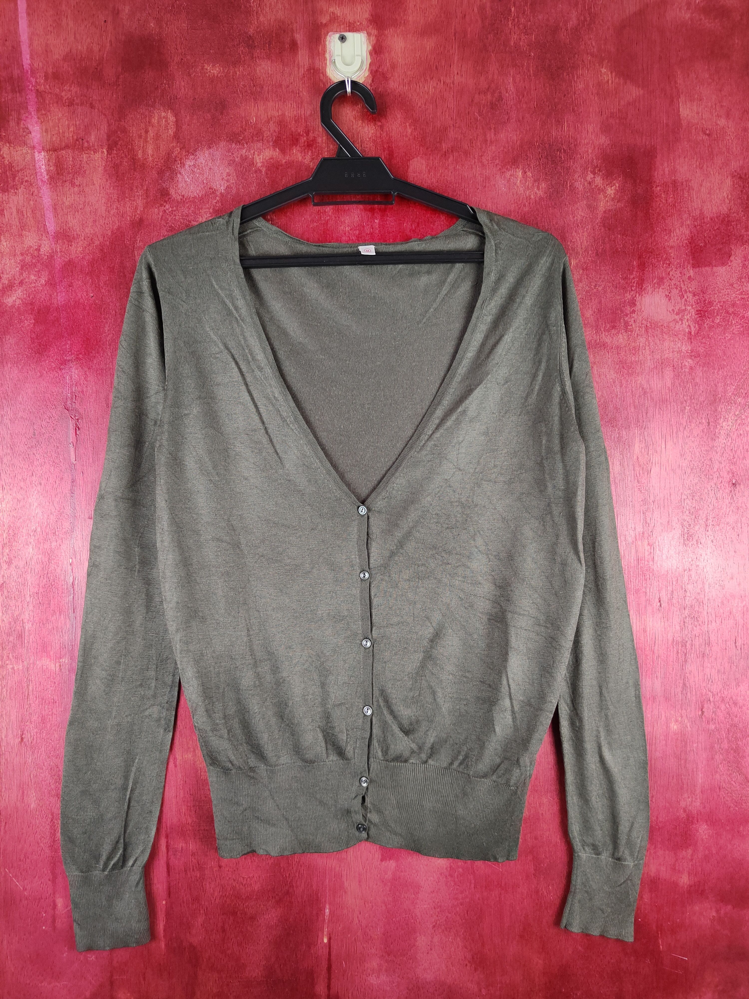 Japanese Brand × Uniqlo Uniqlo Dark Olive Knitwear Cardigan #S1121 Size M / US 6-8 / IT 42-44 - 1 Thumbnail