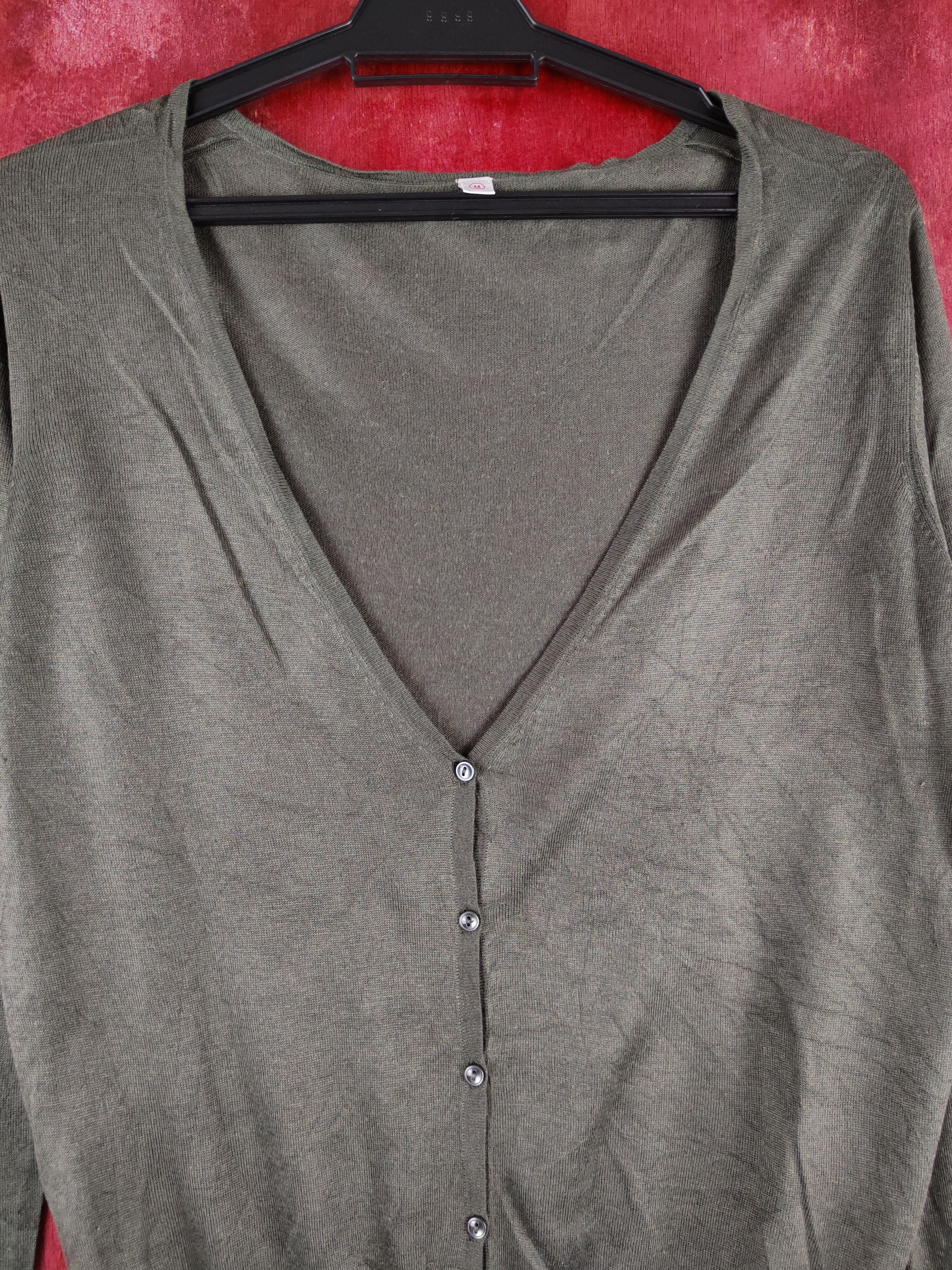 Japanese Brand × Uniqlo Uniqlo Dark Olive Knitwear Cardigan #S1121 Size M / US 6-8 / IT 42-44 - 2 Thumbnail