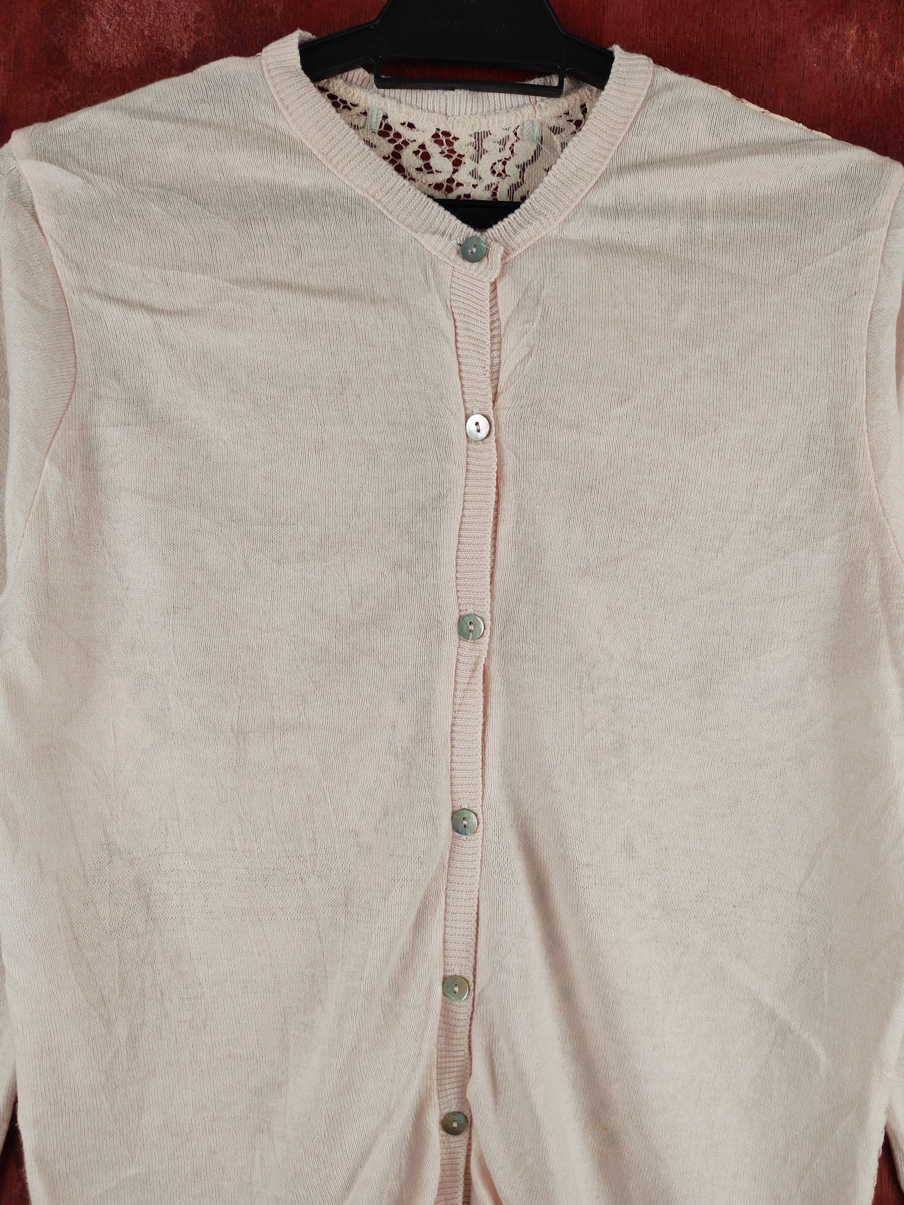 Japanese Brand Japanese Brand Pink Crochet Meshnet Knitwear Cardigan #S1125 Size S / US 4 / IT 40 - 2 Thumbnail